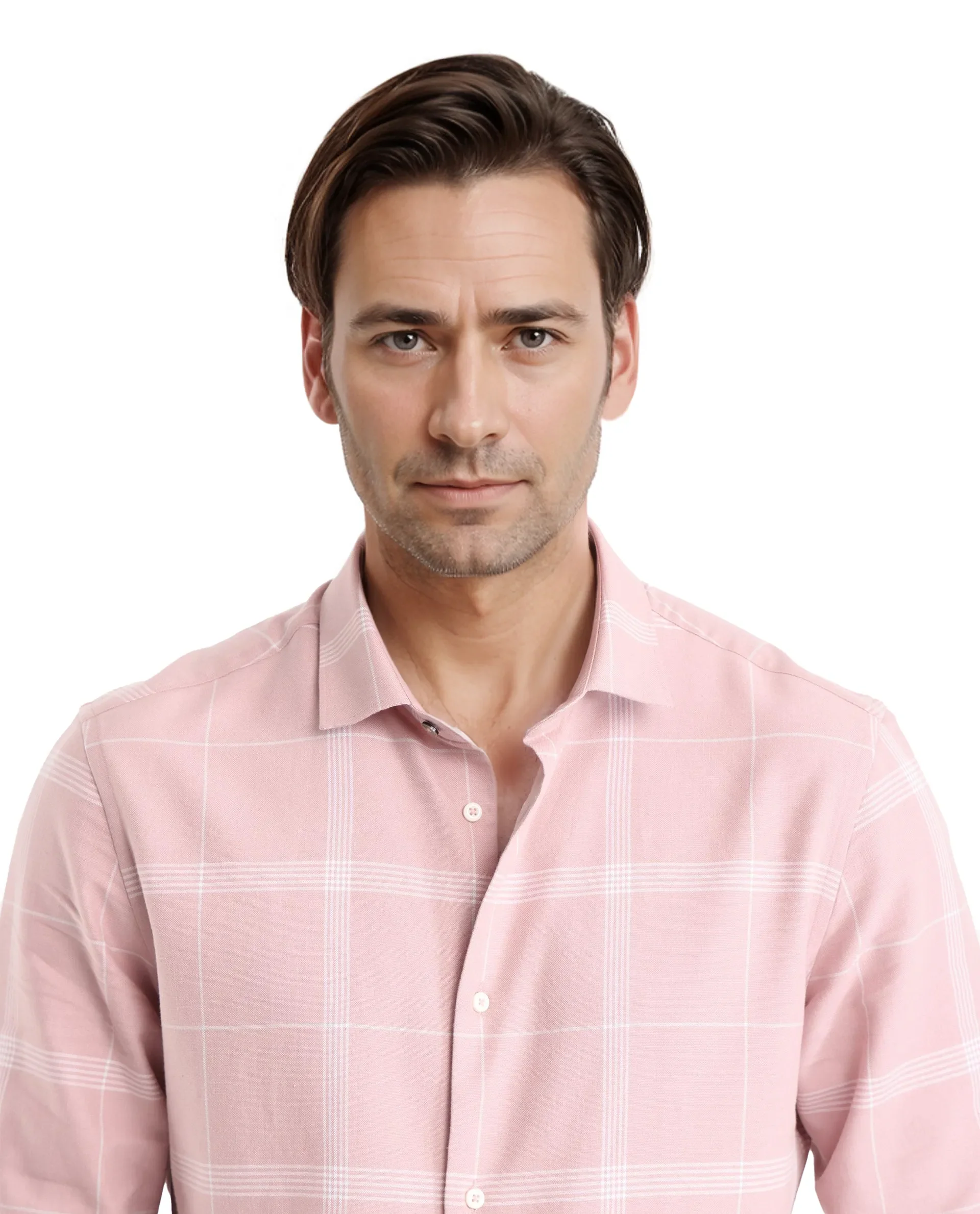 Rare Rabbit Men's Wando Dusky Pink Cotton Checked Print Regular Fit Full Sleeve Collared Shirt - Image 6