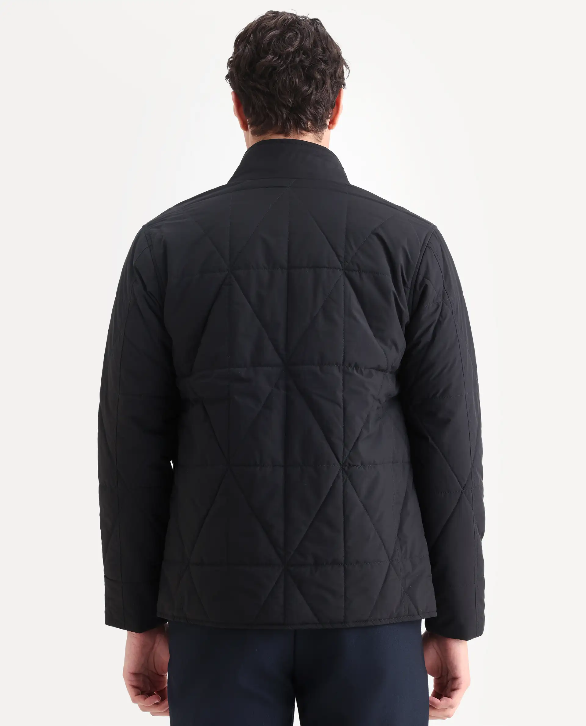 Rare Rabbit Men's Wang Black Polyester Plain Regular Fit Full Sleeve Mandarin Collar Jacket - Image 8