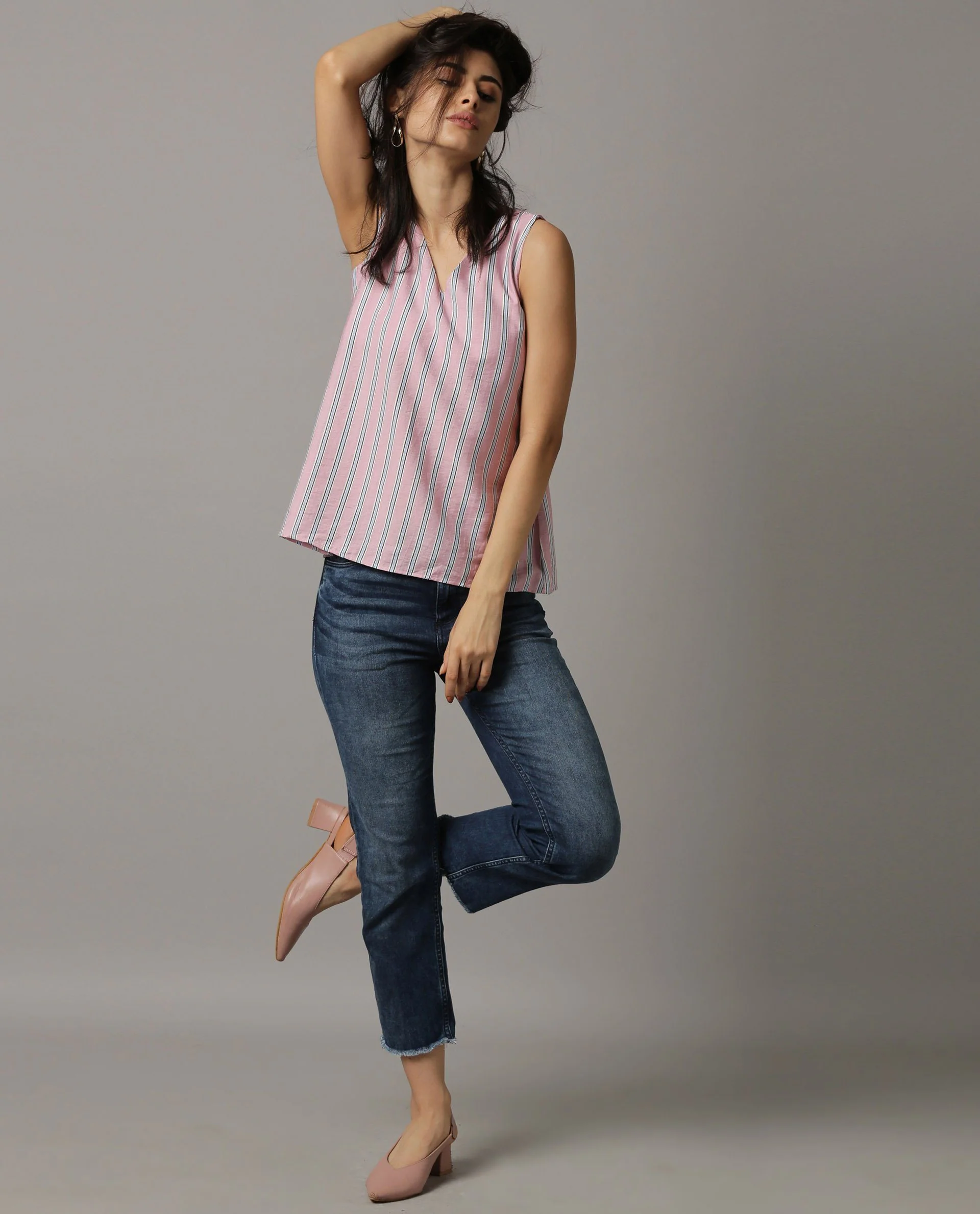 Rareism Women Wave Pink Top Sleeveless - Image 2