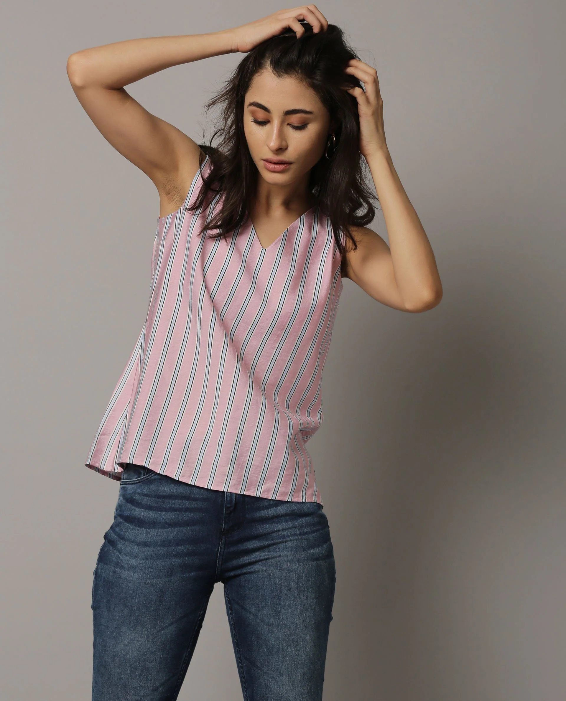 Rareism Women Wave Pink Top Sleeveless - Image 4