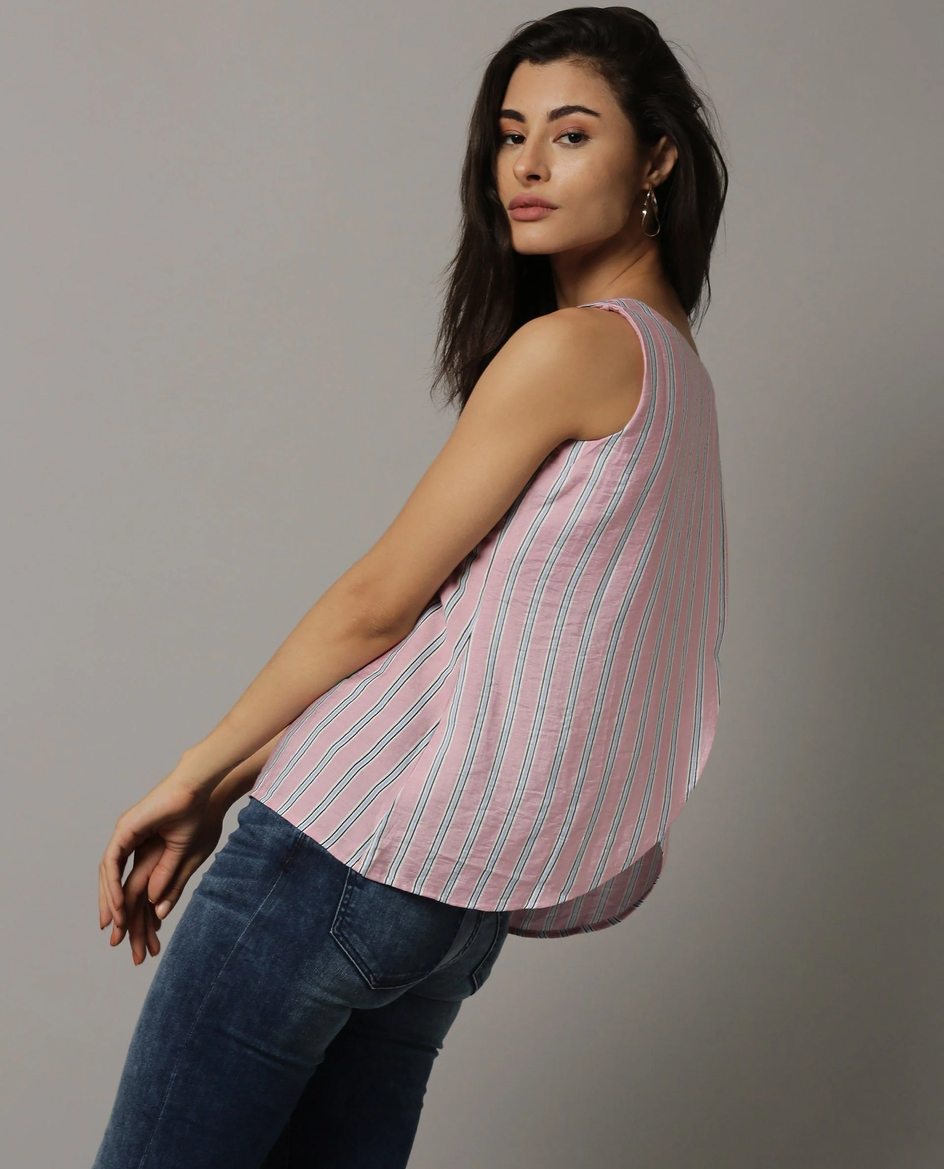 Rareism Women Wave Pink Top Sleeveless - Image 5