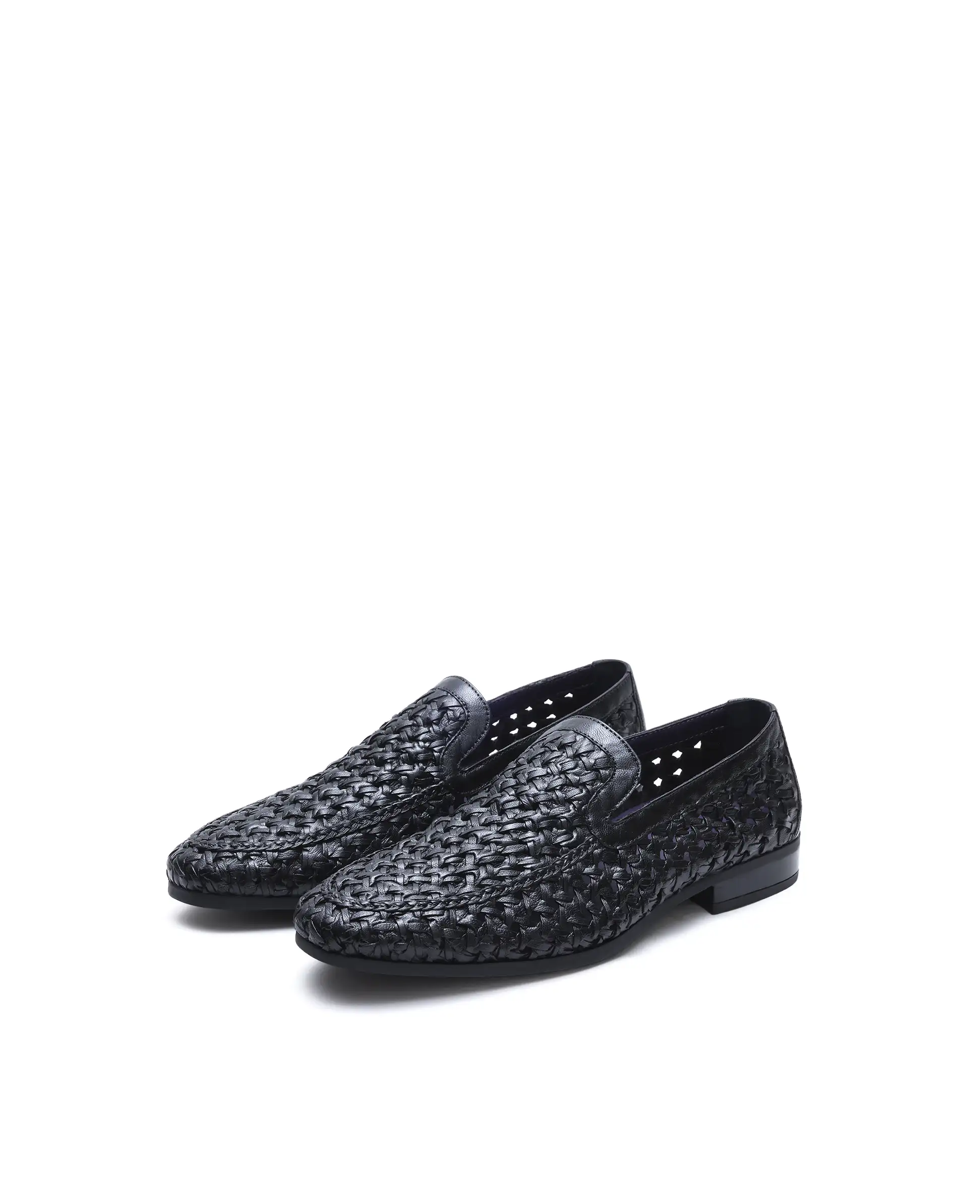 Rare Rabbit Men's Weave Black Leather Mocassin - Image 2