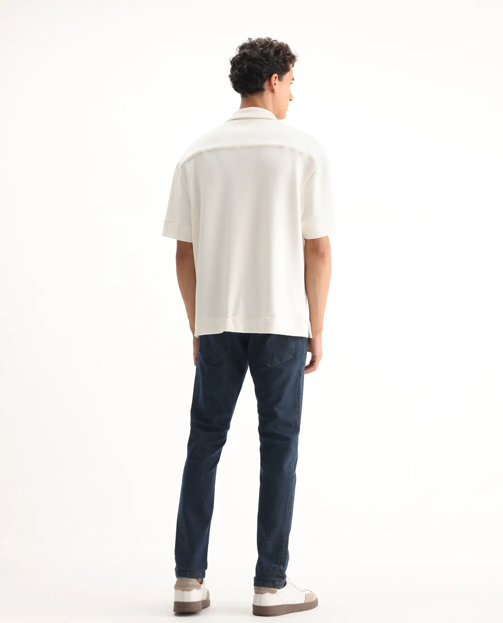 Rare Rabbit Men's Wells Navy Cotton Plain Hawk Slim Fit Jeans - Image 9