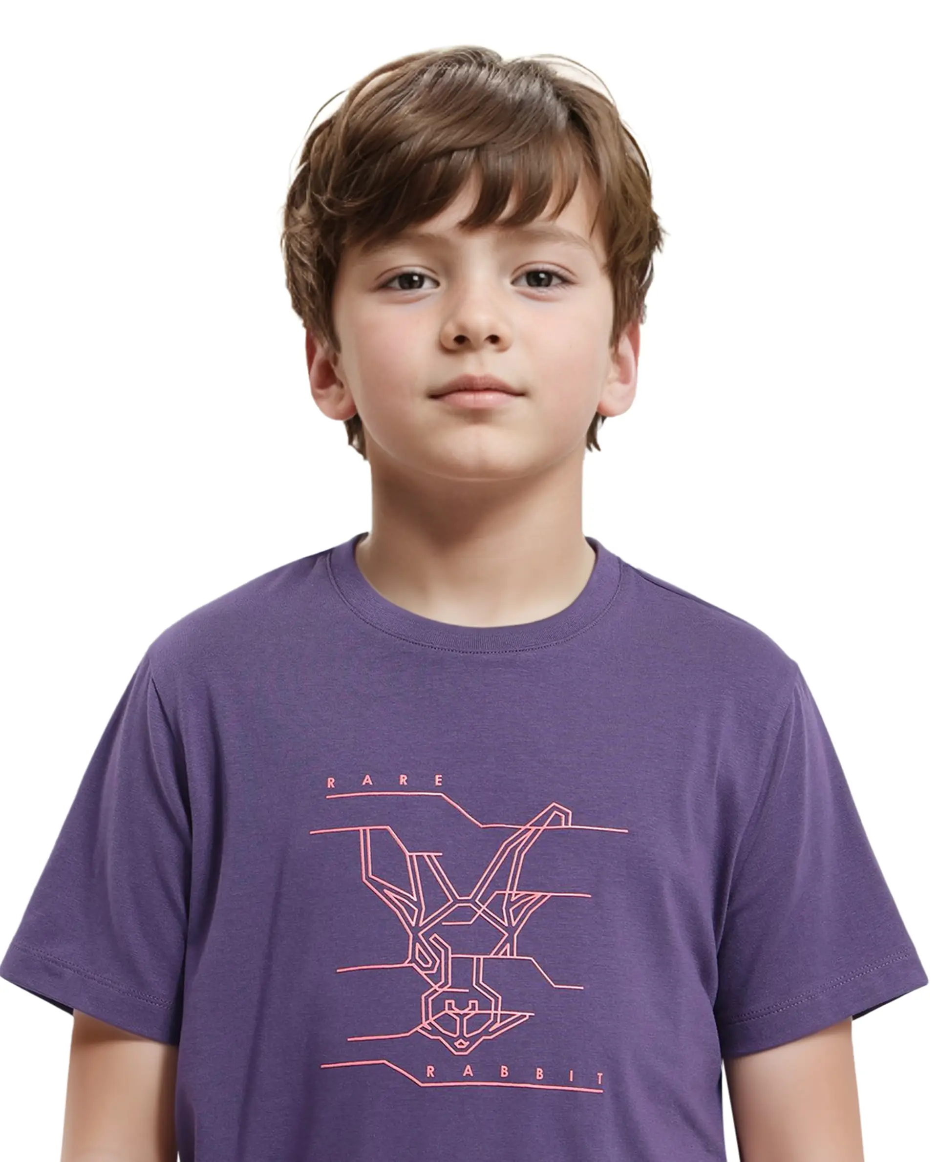 Rare Ones Kids Wes Dark Purple Cotton Half Sleeves Crew Neck Graphic Print Logo T-Shirt - Image 6