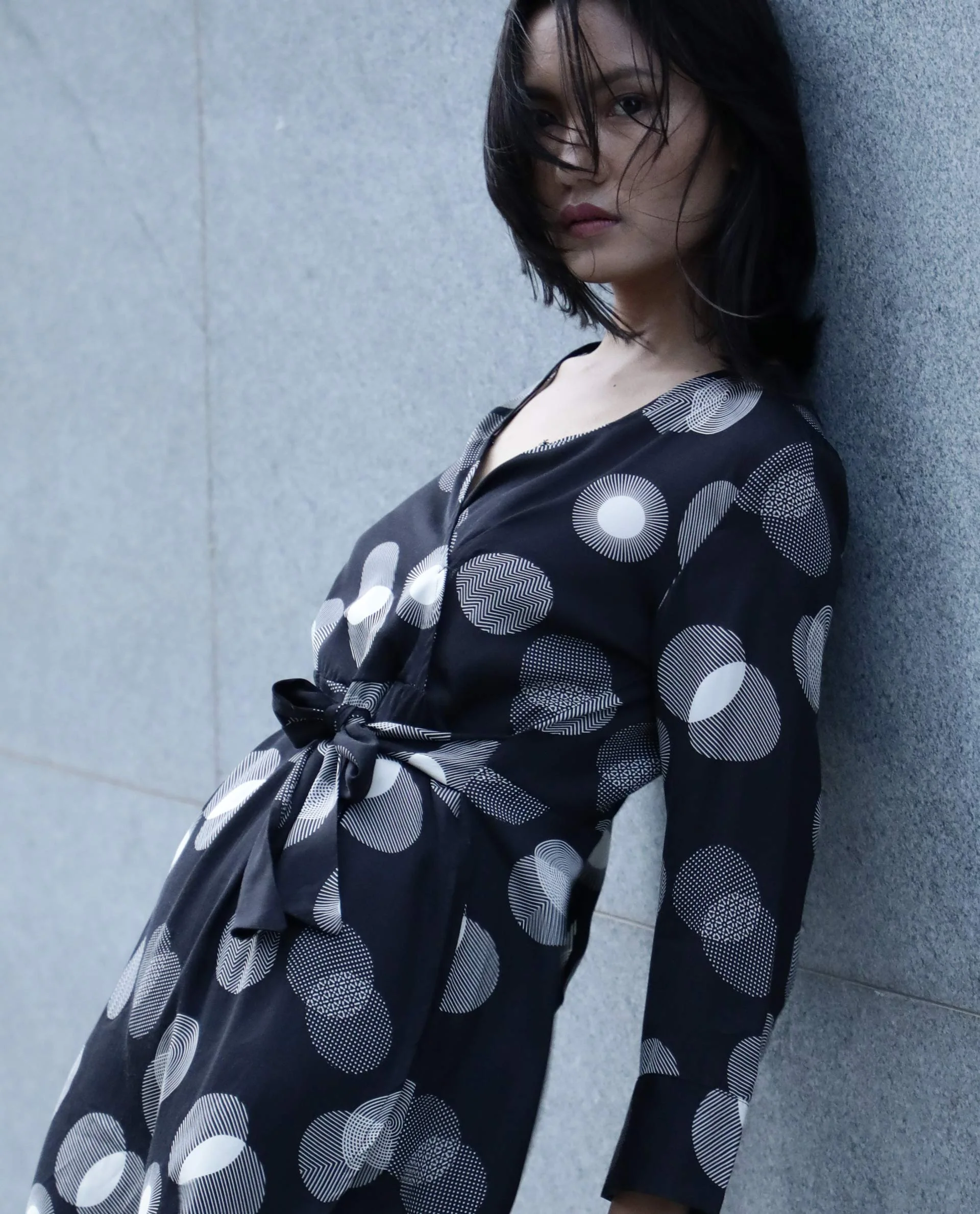 Rareism Women Wheel Black Dress Full Sleeves Printed - Image 4