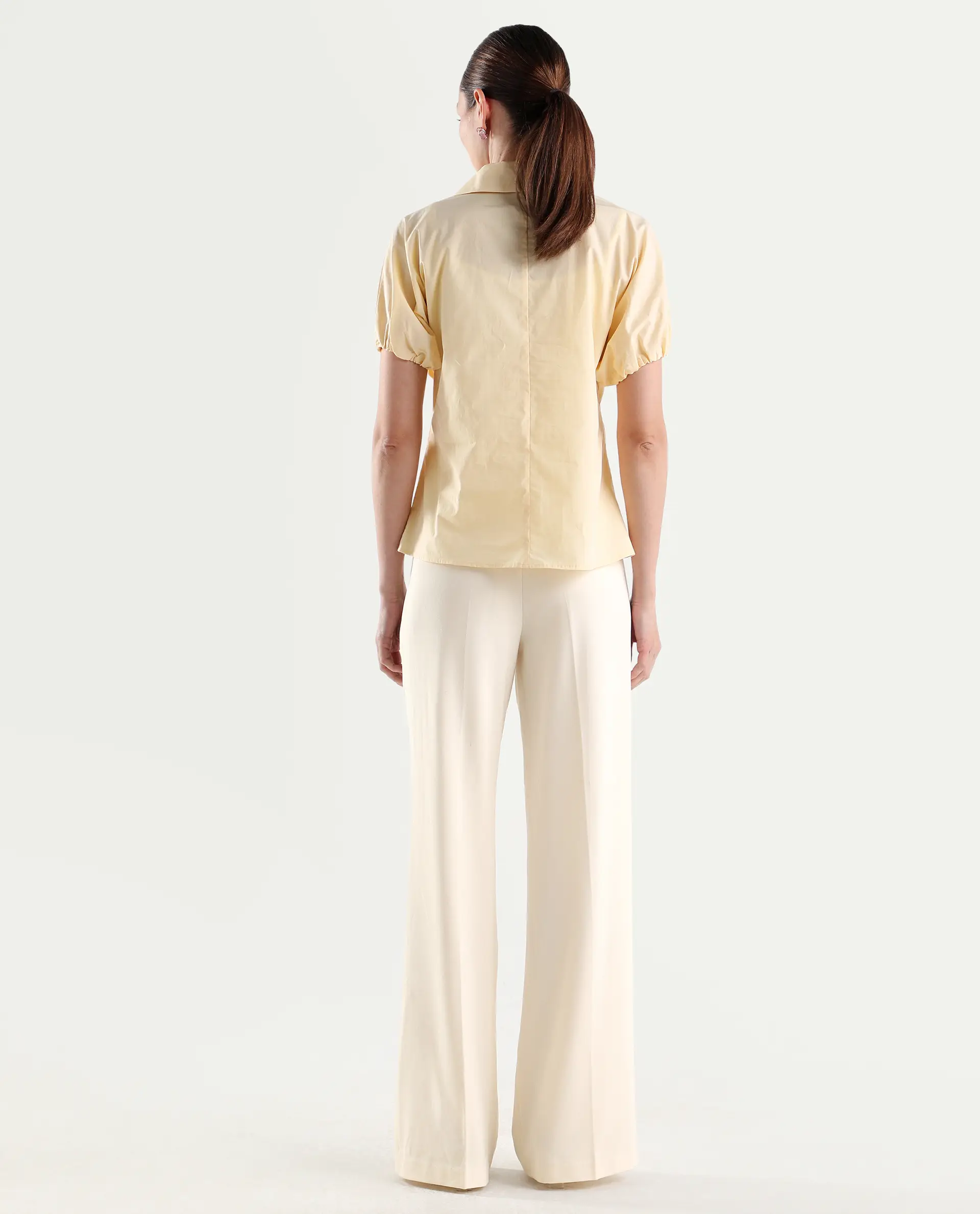 Rareism Women's Widy Off White Viscose Wide Plain Trouser - Image 6