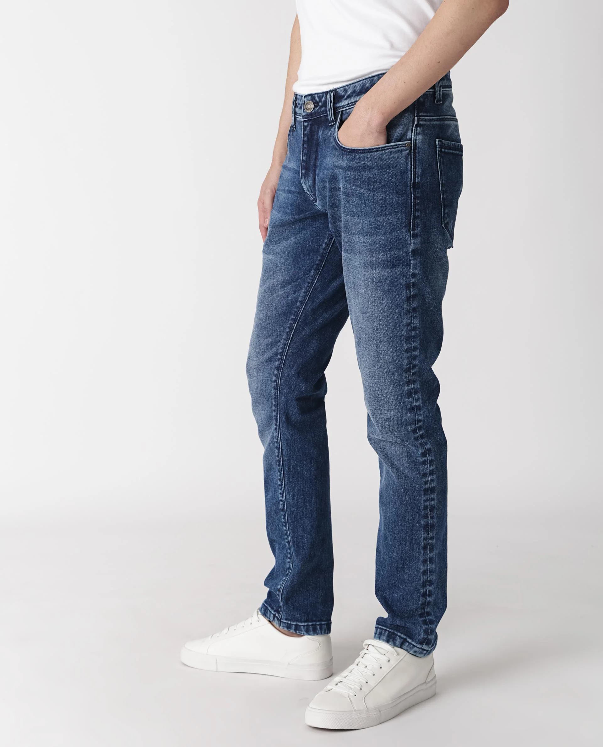 Rare Rabbit Men's Widz Dark Blue Cotton Plain Hawk Slim Fit Jeans - Image 6