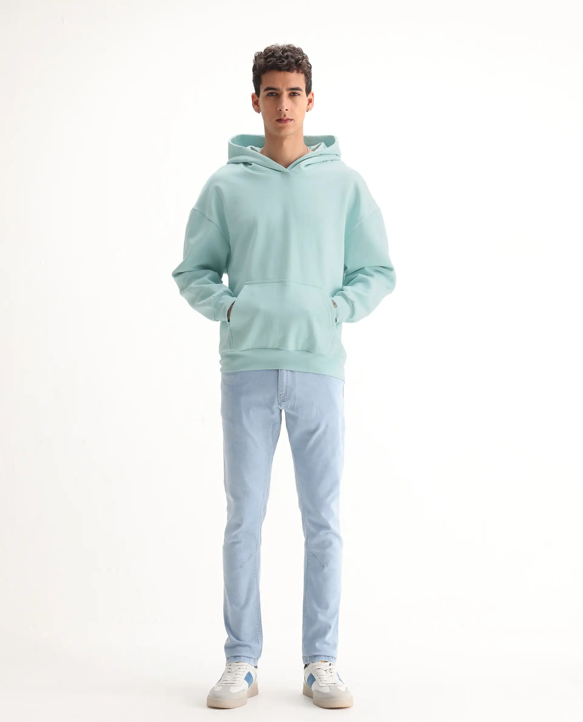 Rare Rabbit Men's Will Light Blue Cotton Plain Hawk Slim Fit Jeans - Image 3