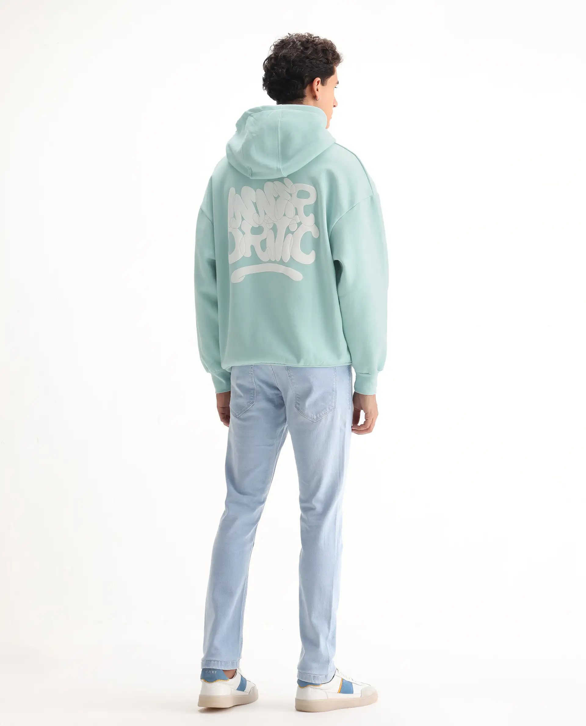 Rare Rabbit Men's Will Light Blue Cotton Plain Hawk Slim Fit Jeans - Image 9