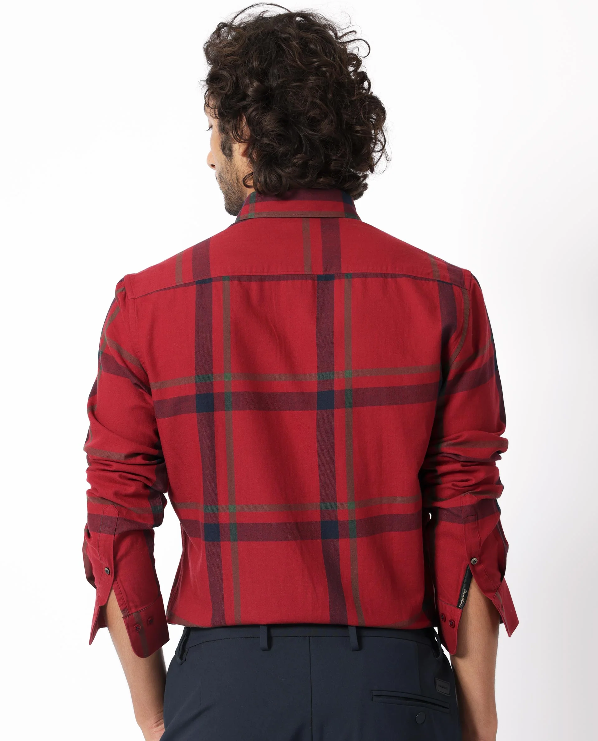 Rare Rabbit Men's Wink Red Cotton Checked Print Regular Fit Full Sleeve Collared Shirt - Image 8