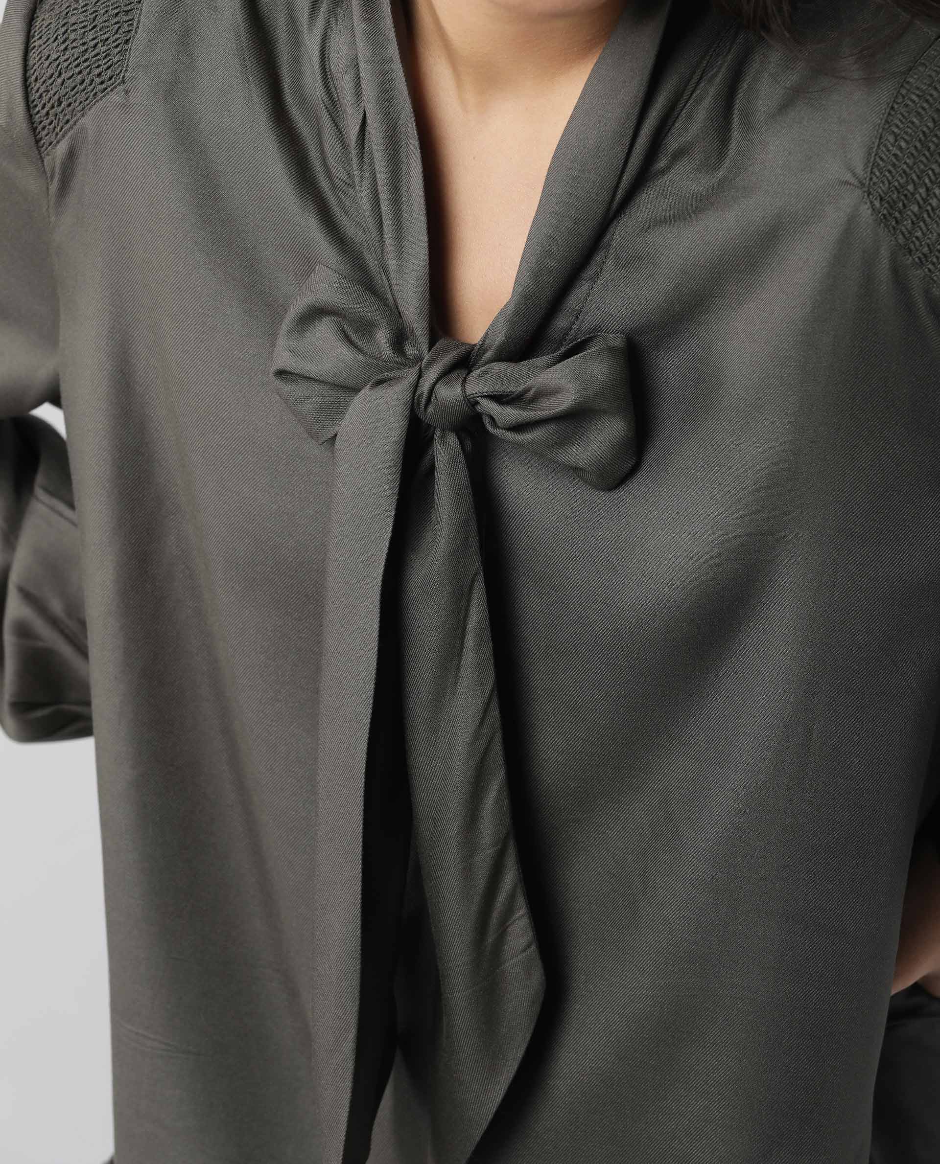 Rareism Women Wint Olive Top Full Sleeves Solid - Image 2