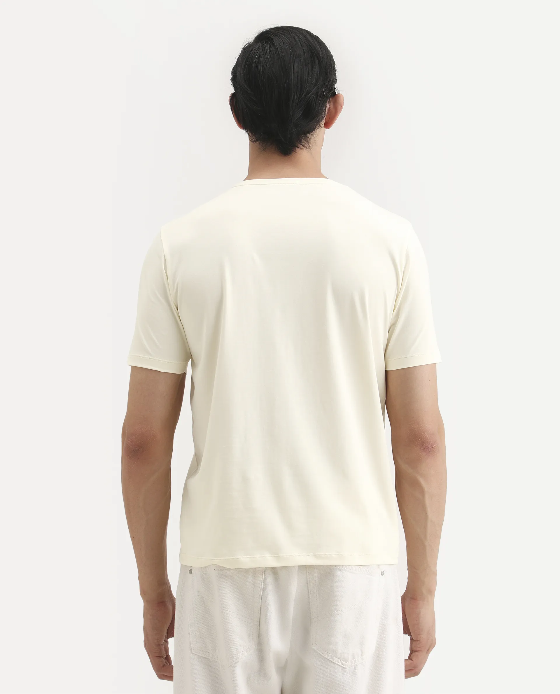 Rare Rabbit Men's Wog Pastel Yellow Cotton Blend Fabric Half Sleeve Crew Neck Regular Fit Graphic Print T-Shirt - Image 7