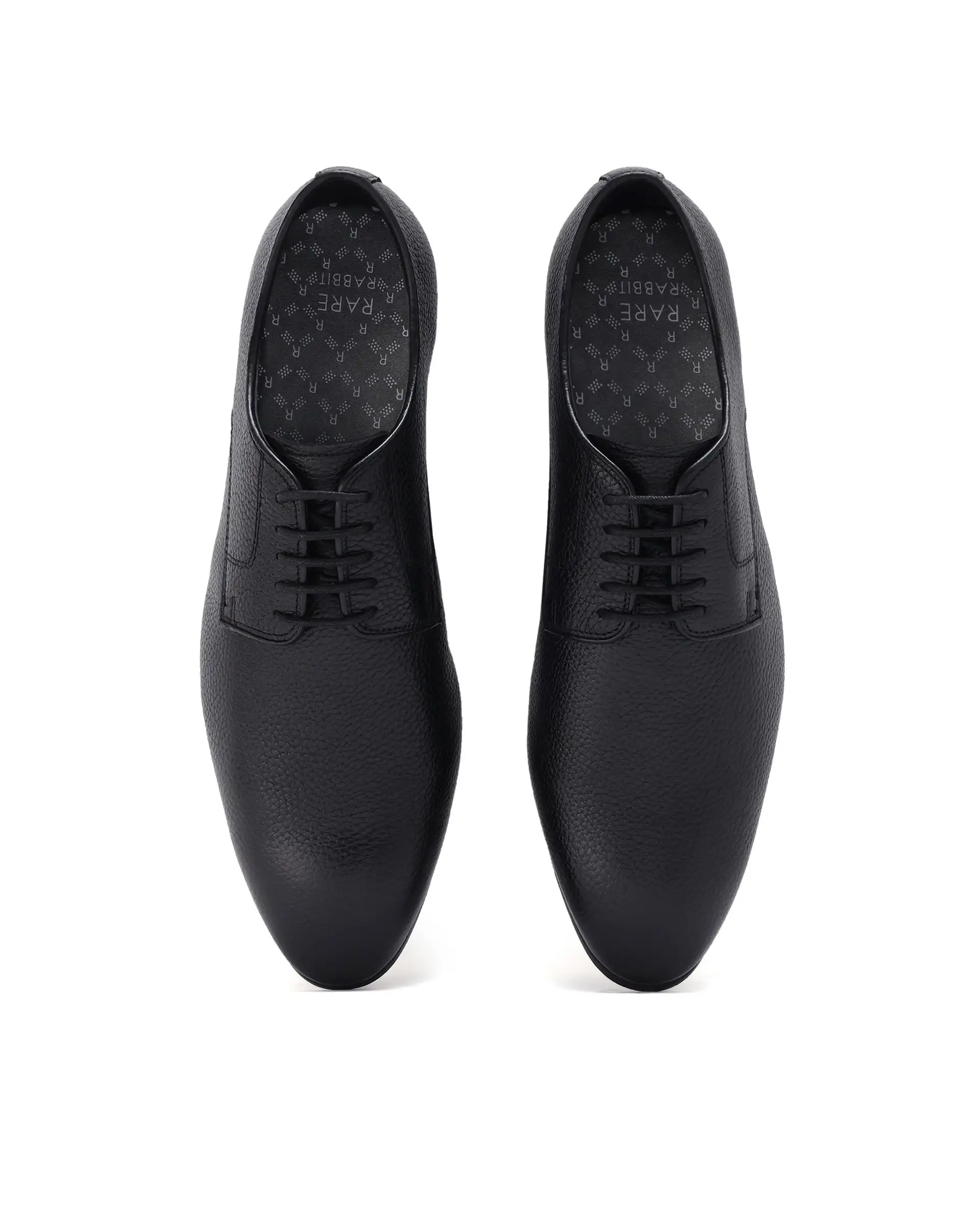 Rare Rabbit Men Wolve Black Milled Leather Derby Style Lace-Up Formal Shoes - Image 3