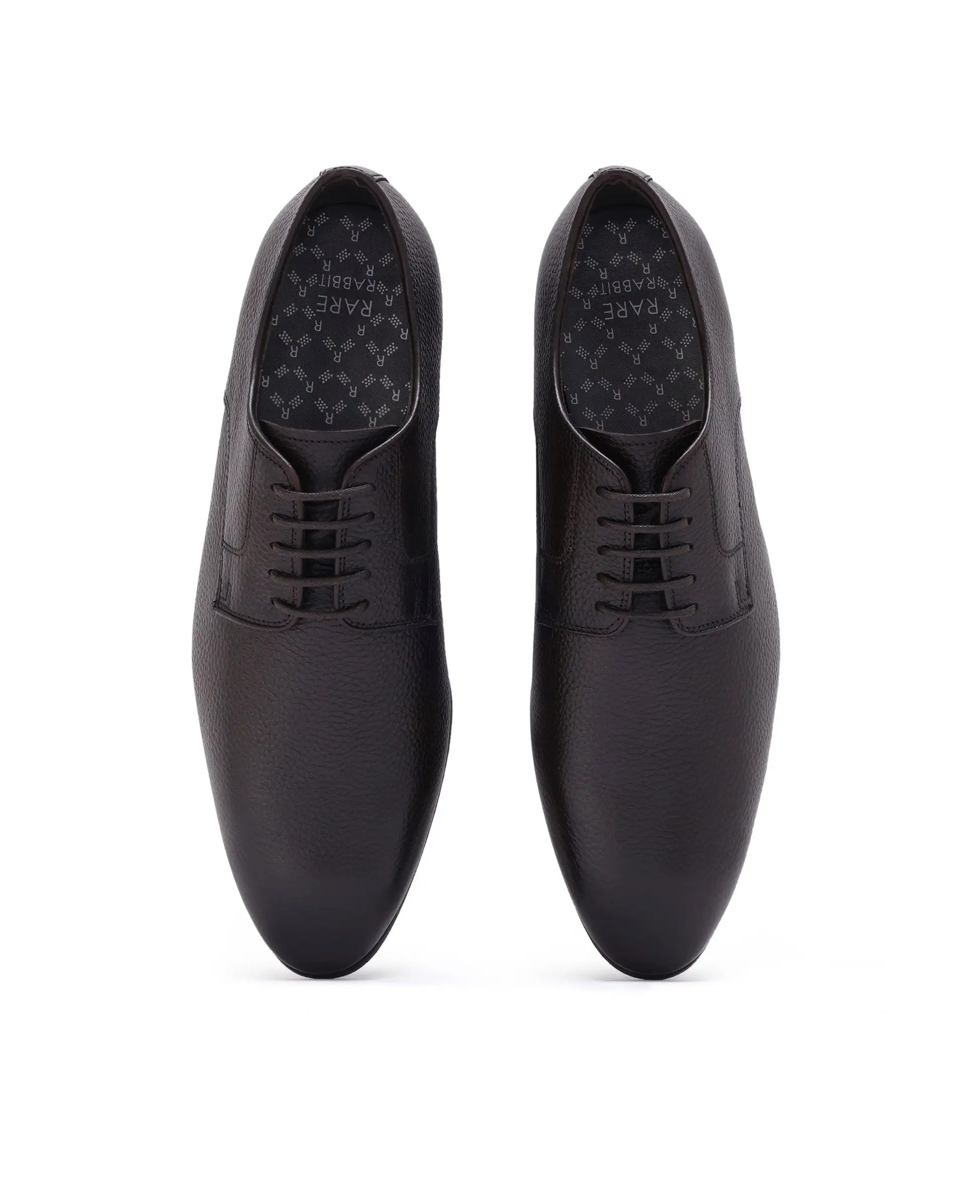 Rare Rabbit Men Wolve Brown Milled Leather Derby Style Lace-Up Formal Shoes - Image 3