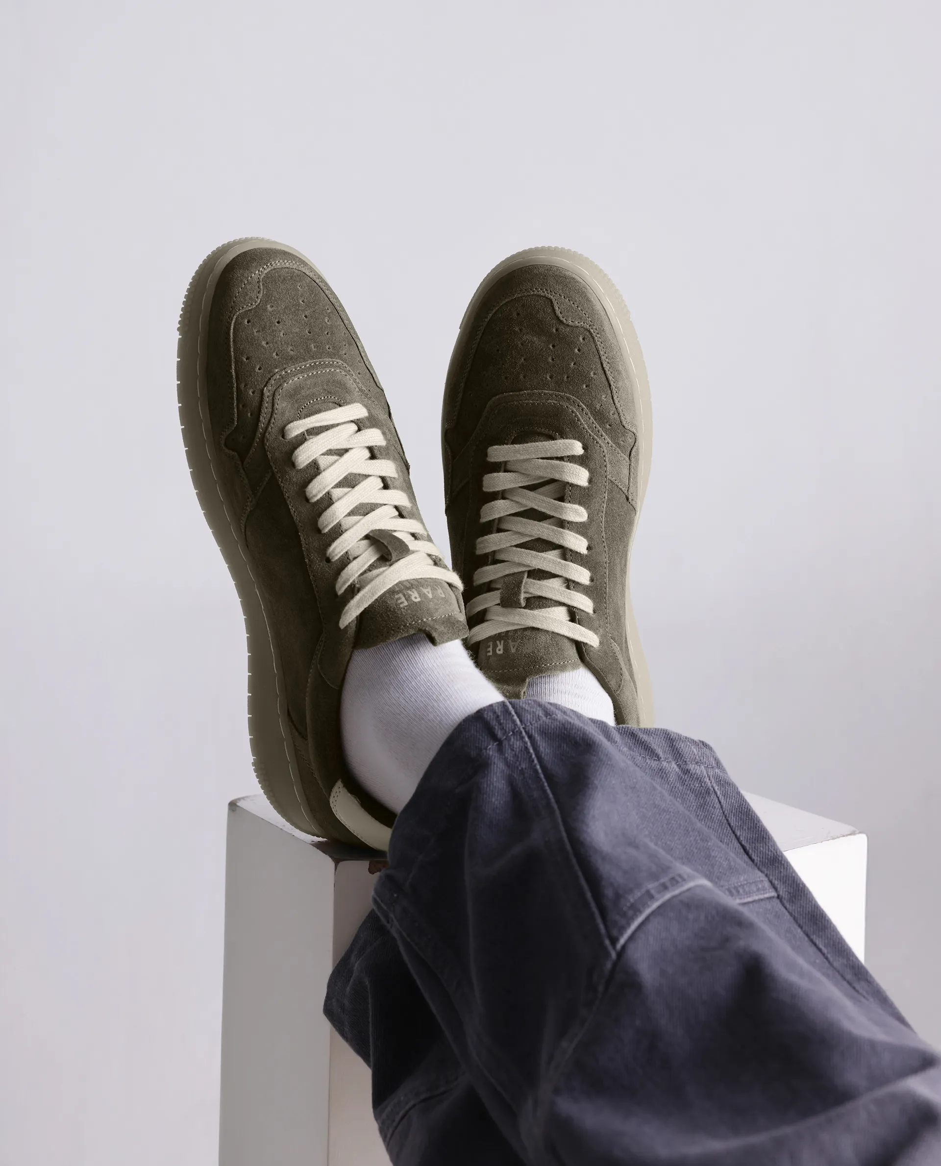 Rare Rabbit Men's Woolton-2 Olive Leather Lace-Up Closure Sneaker - Image 2
