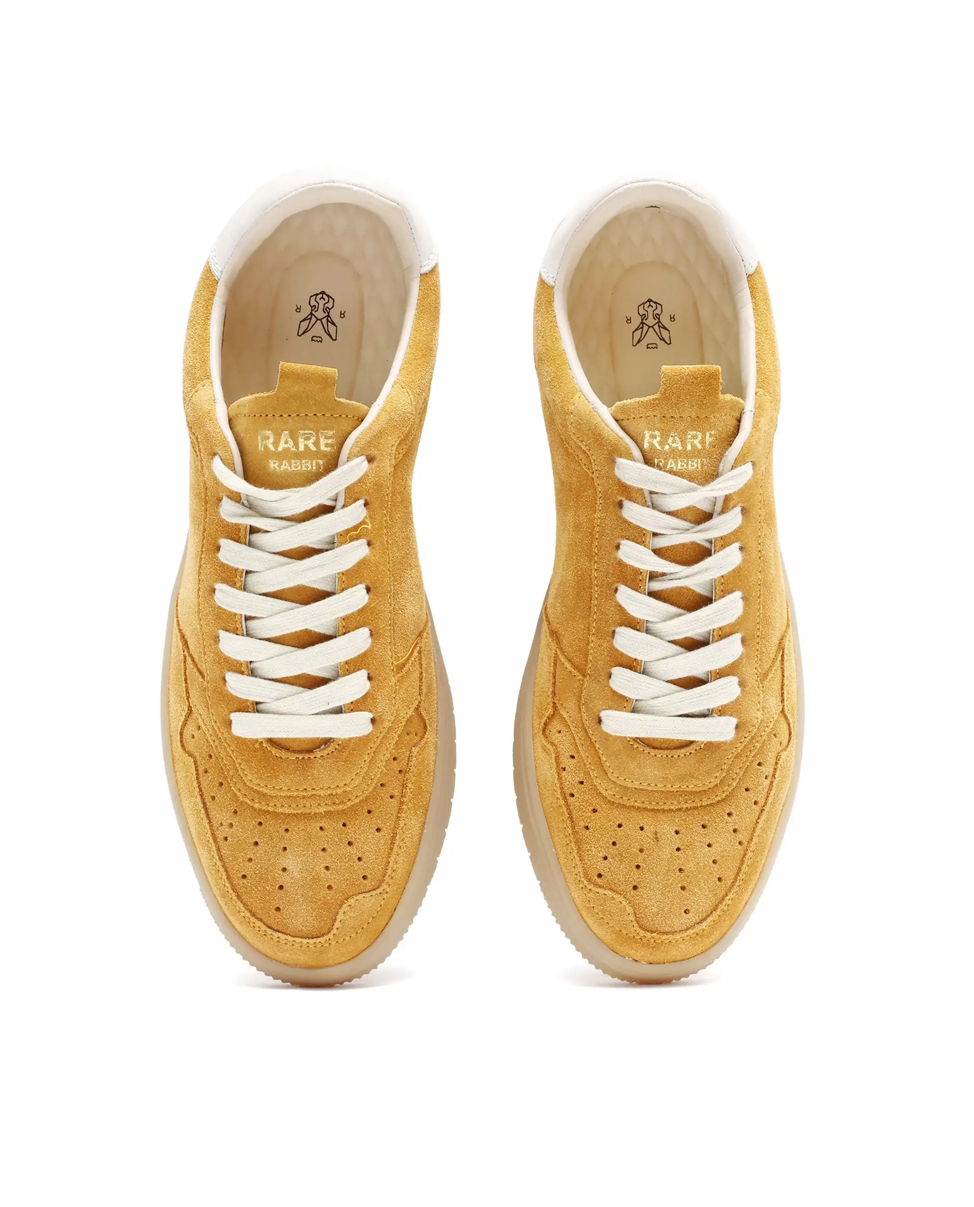 Rare Rabbit Men's Woolton Mustard Derby Style Casual Smart Suede Sneakers Shoes - Image 4