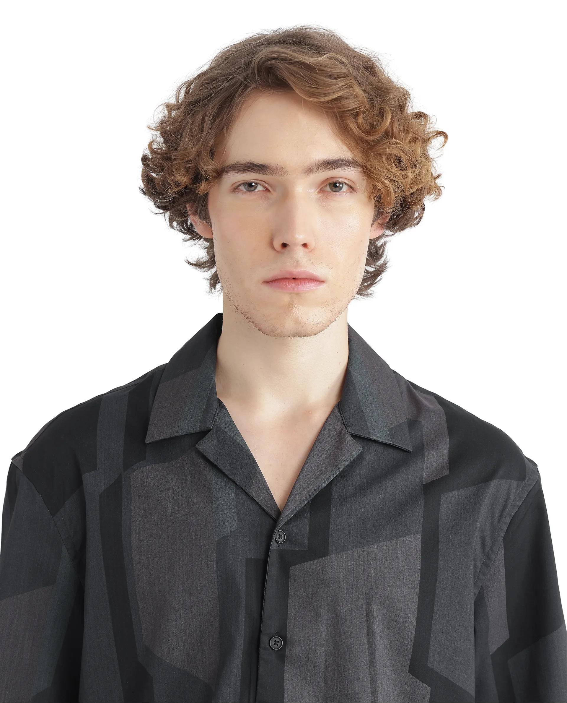 Rare Rabbit Men's Wote Navy Geometric Print Boxy Fit Half Sleeve Cuban Collar Shirt - Image 8