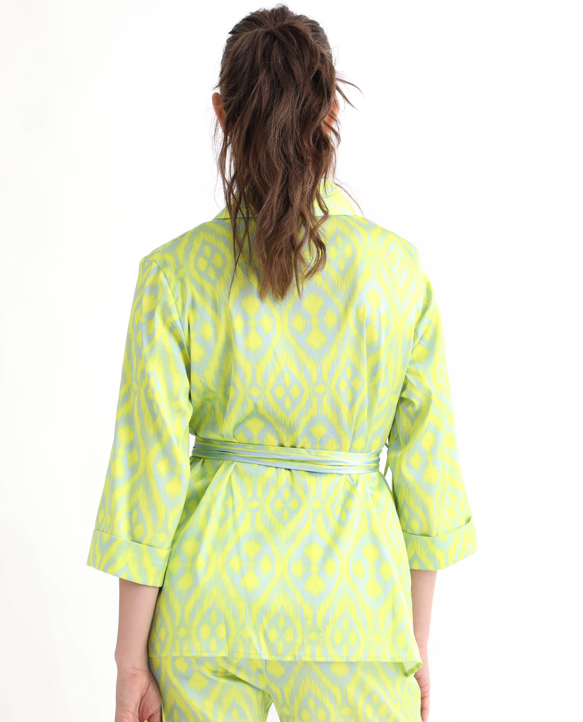 Rareism Women's Wright Flouroscent Yellow Polyester Collarless Abstract Print Regular Fit Top - Image 9