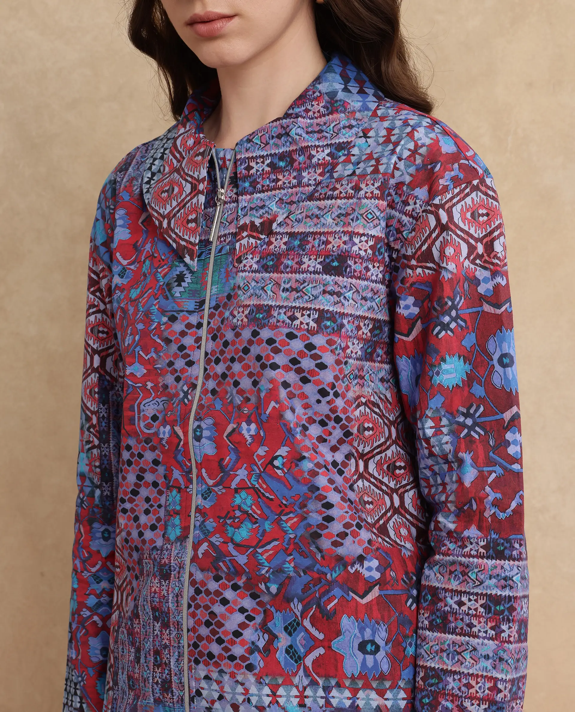 Rareism Women's Xany Multi Cotton Spread Collar Abstract Print Regular Fit Top - Image 2