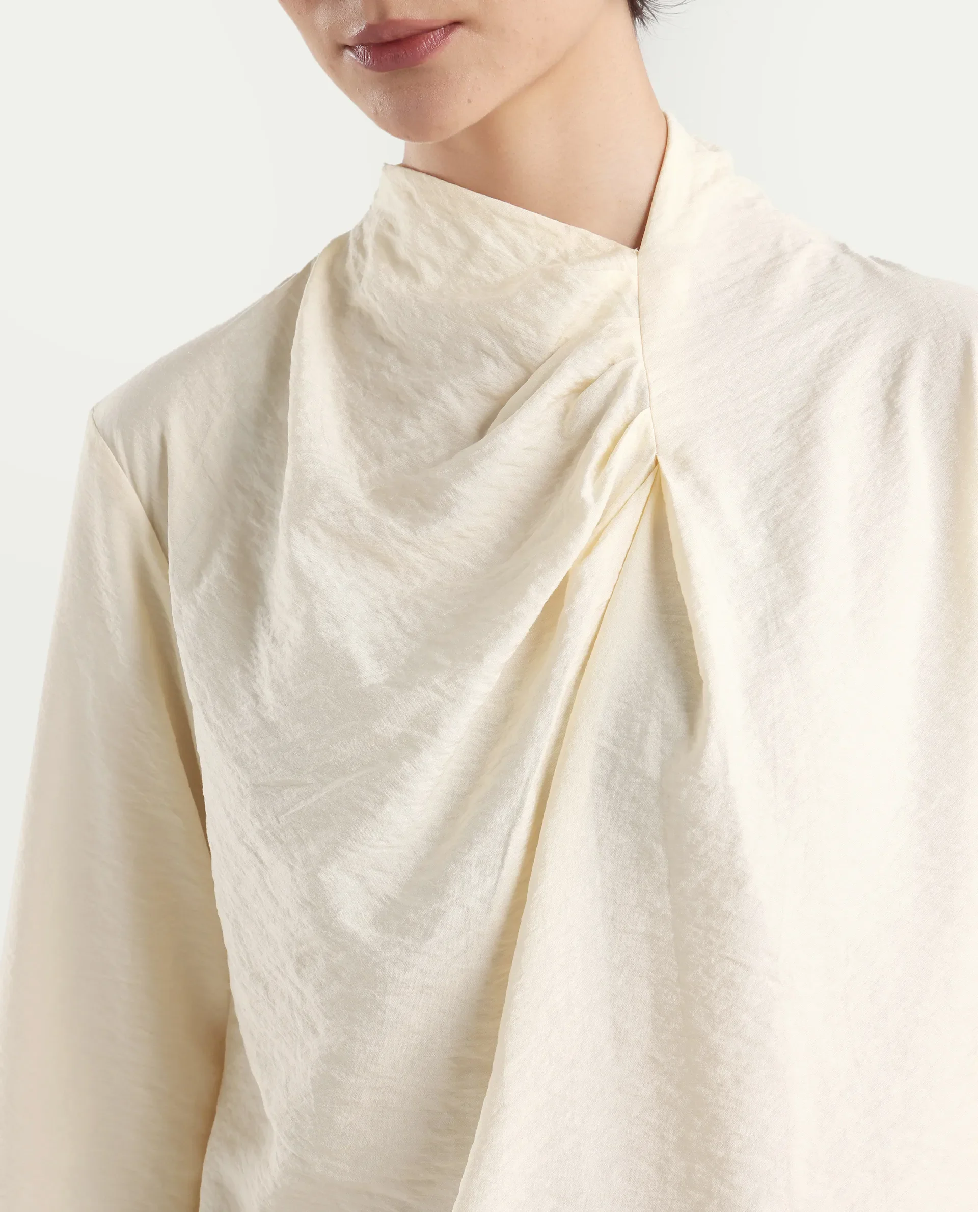 Rareism Women's Xave Beige Nylon Nylon Blend Spread Collar Plain Regular Fit Shirt - Image 4