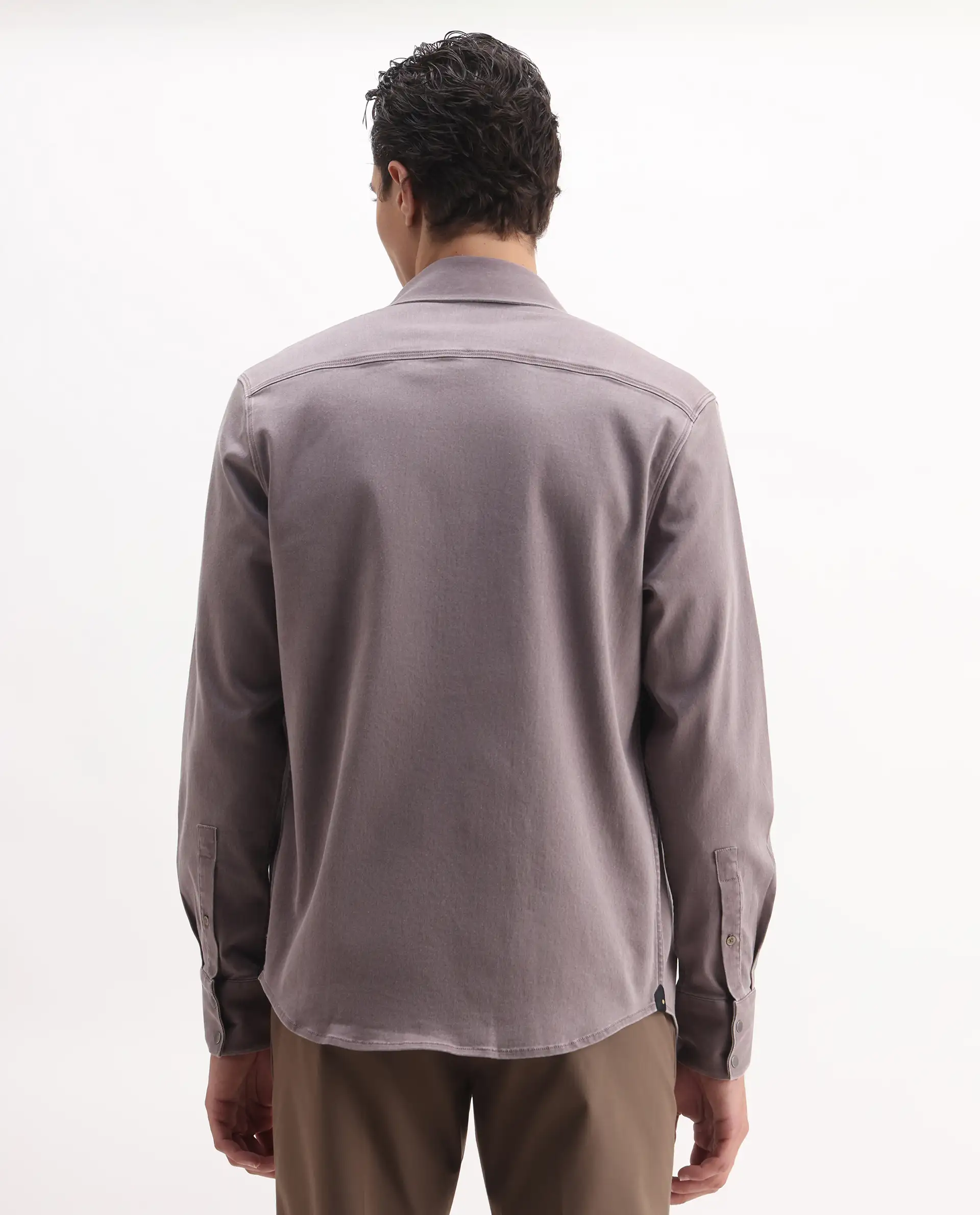 Rare Rabbit Men's Xenor 25 Dusky Purple Cotton Plain Regular Fit Full Sleeve Collared Shirt - Image 7