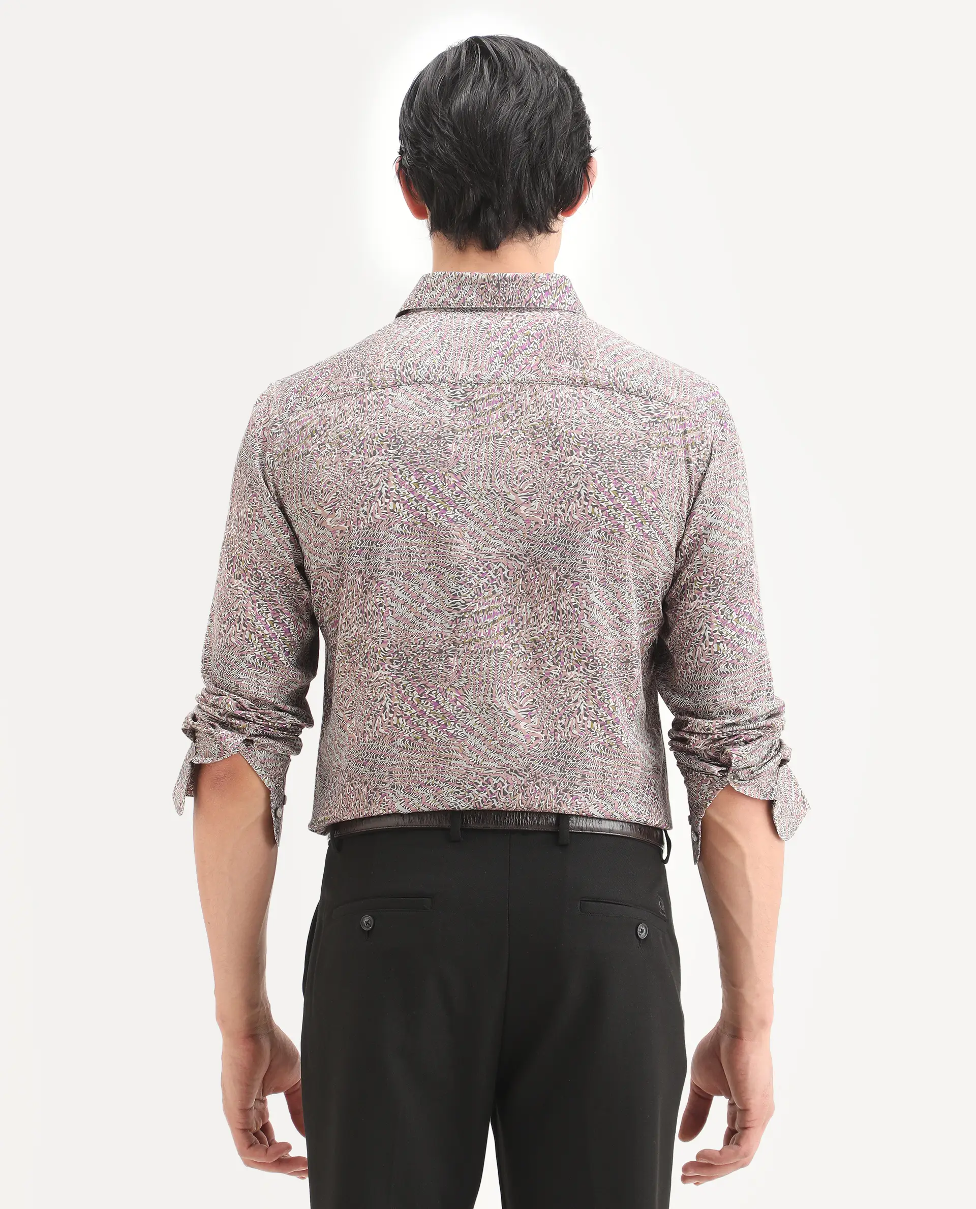 Rare Rabbit Men's Xion-1 Multi Cotton Blend Fabric Full Sleeve Spread Collar Regular Fit Abstract Print Shirt - Image 6