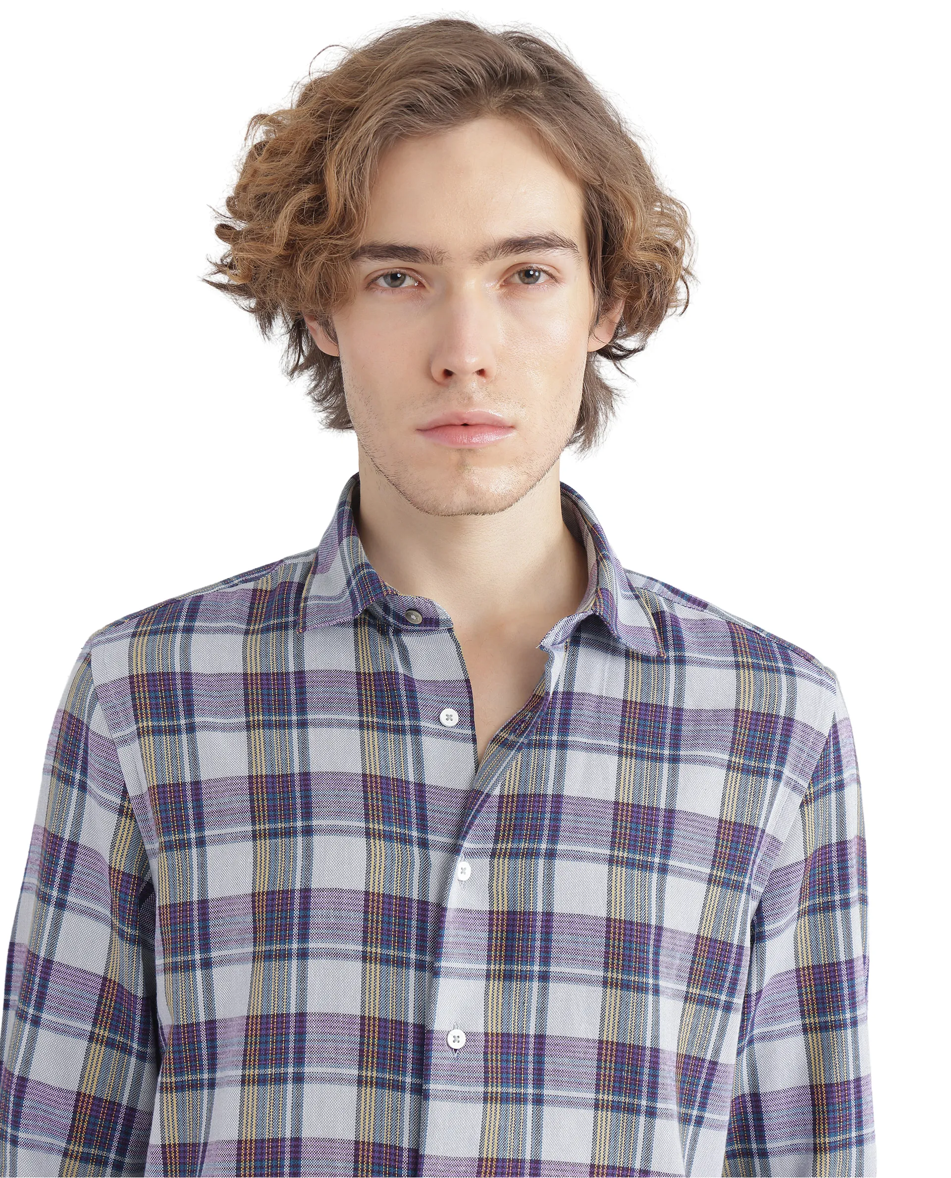 Rare Rabbit Men's Yanda Grey Cotton Checked Print Oversized Fit Full Sleeve Collared Shirt - Image 6