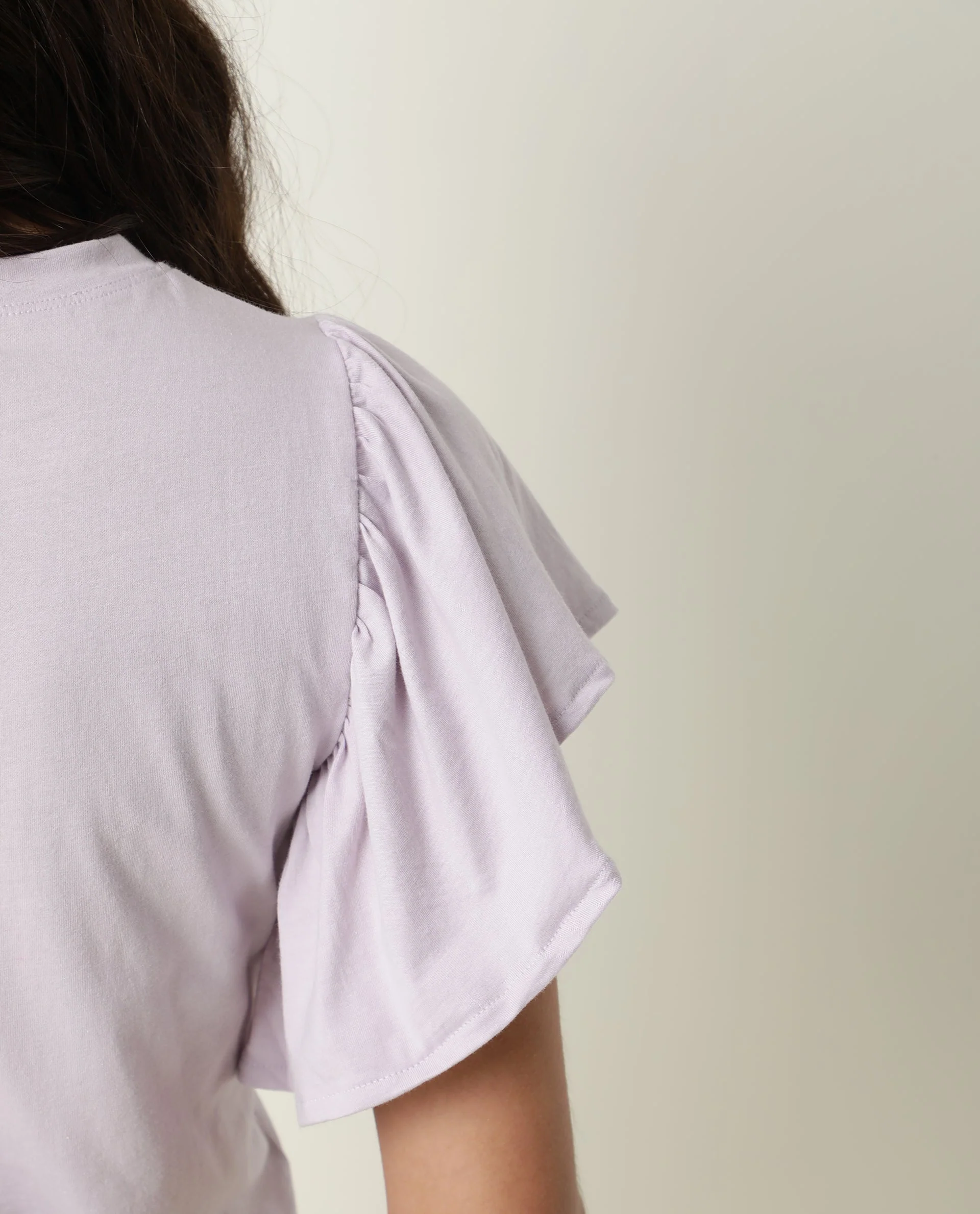 Rareism Women's Yatch Purple Cotton Crew Neck Plain Ruffled Sleeve Regular Fit Top - Image 3