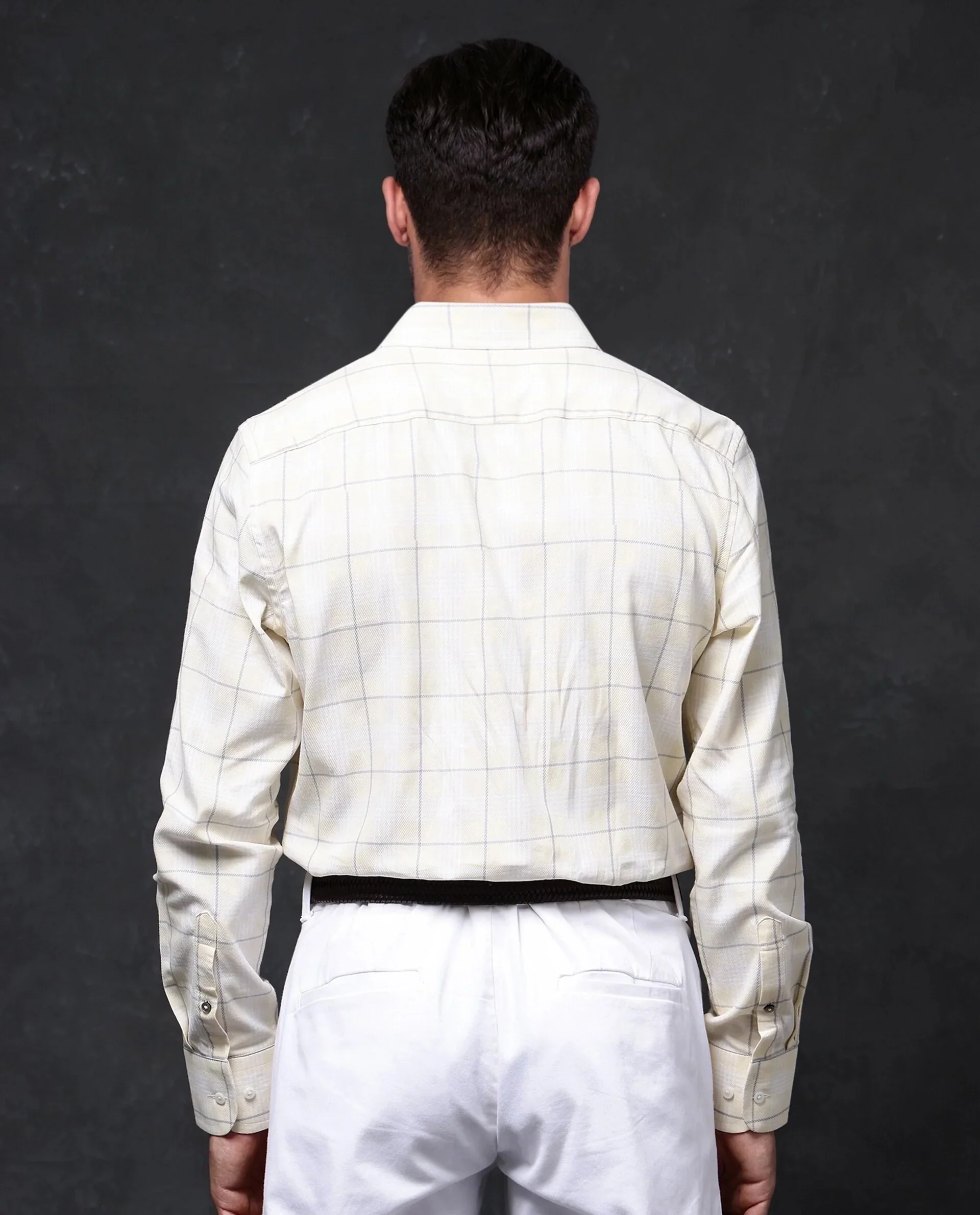 Rare Rabbit Men's Yelt Yellow Cotton Checked Print Regular Fit Full Sleeve Collared Shirt - Image 5