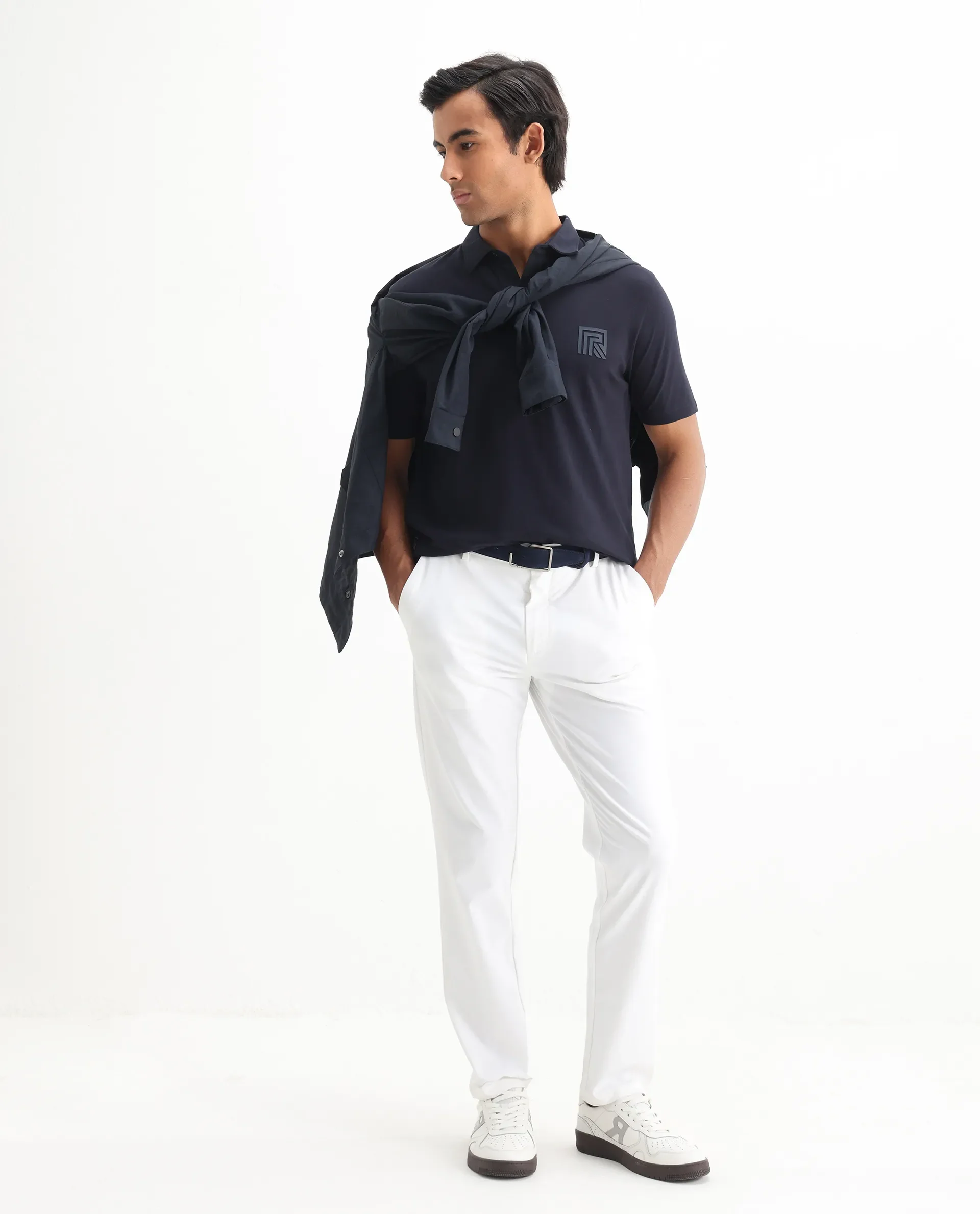 Rare Rabbit Men's Plain Regular Fit Half Sleeve Polo - Image 2