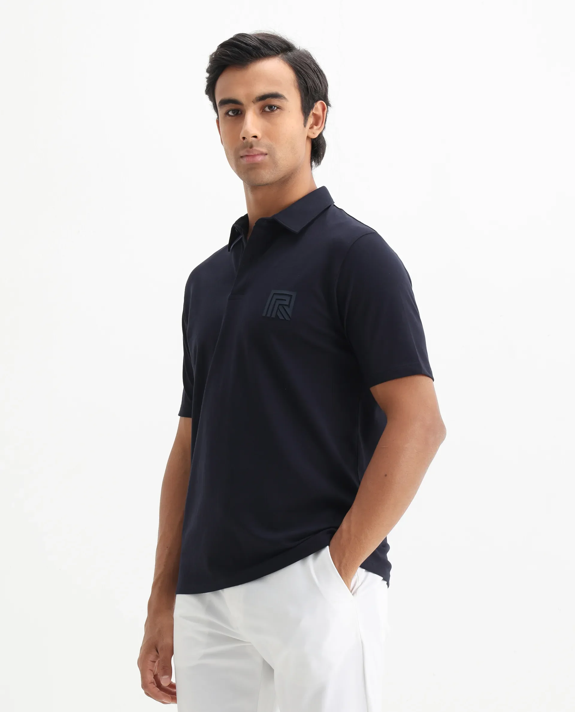 Rare Rabbit Men's Plain Regular Fit Half Sleeve Polo - Image 7