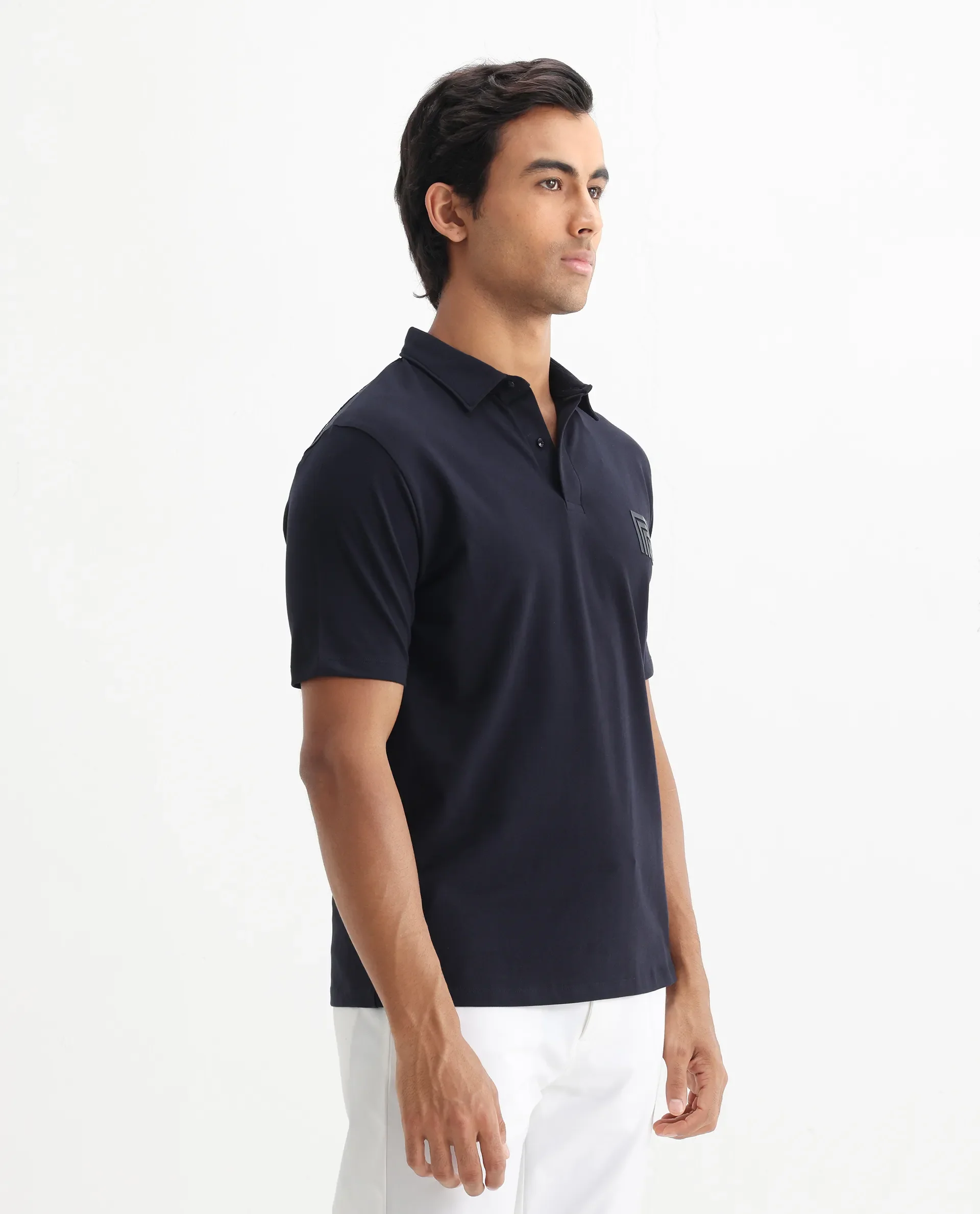 Rare Rabbit Men's Plain Regular Fit Half Sleeve Polo - Image 8