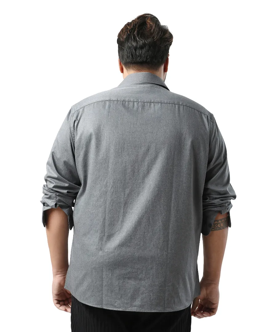 Rare Rabbit Men's Yok Big Dark Grey Cotton Poly Fabric Full Sleeve Spread Collar Button Closure Regular Fit Plain Shirt - Image 7