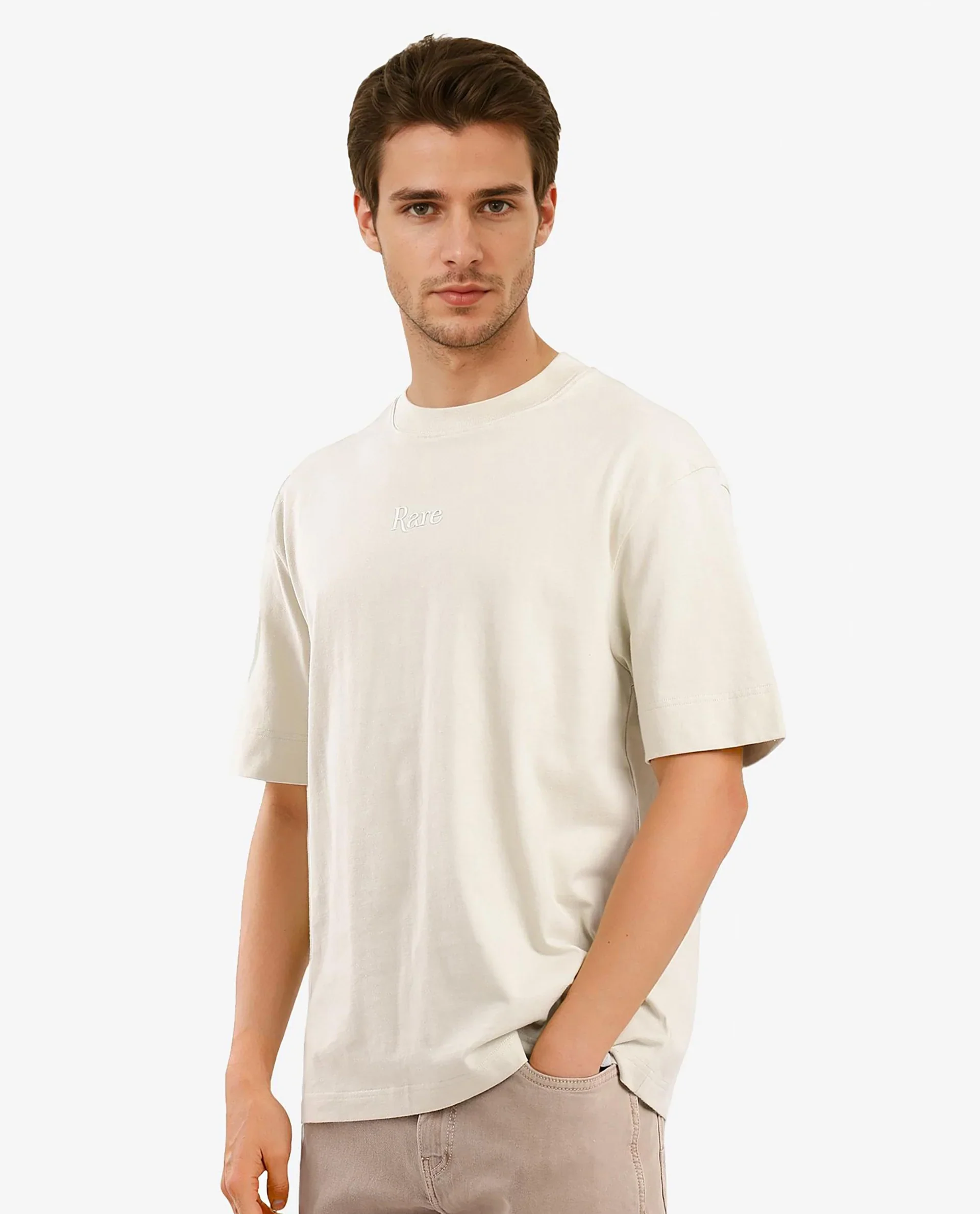 Rare Rabbit Men's Yoko Pastel Green Cotton Graphic Print Oversized Fit Half Sleeve Crew Neck T-Shirt - Image 8