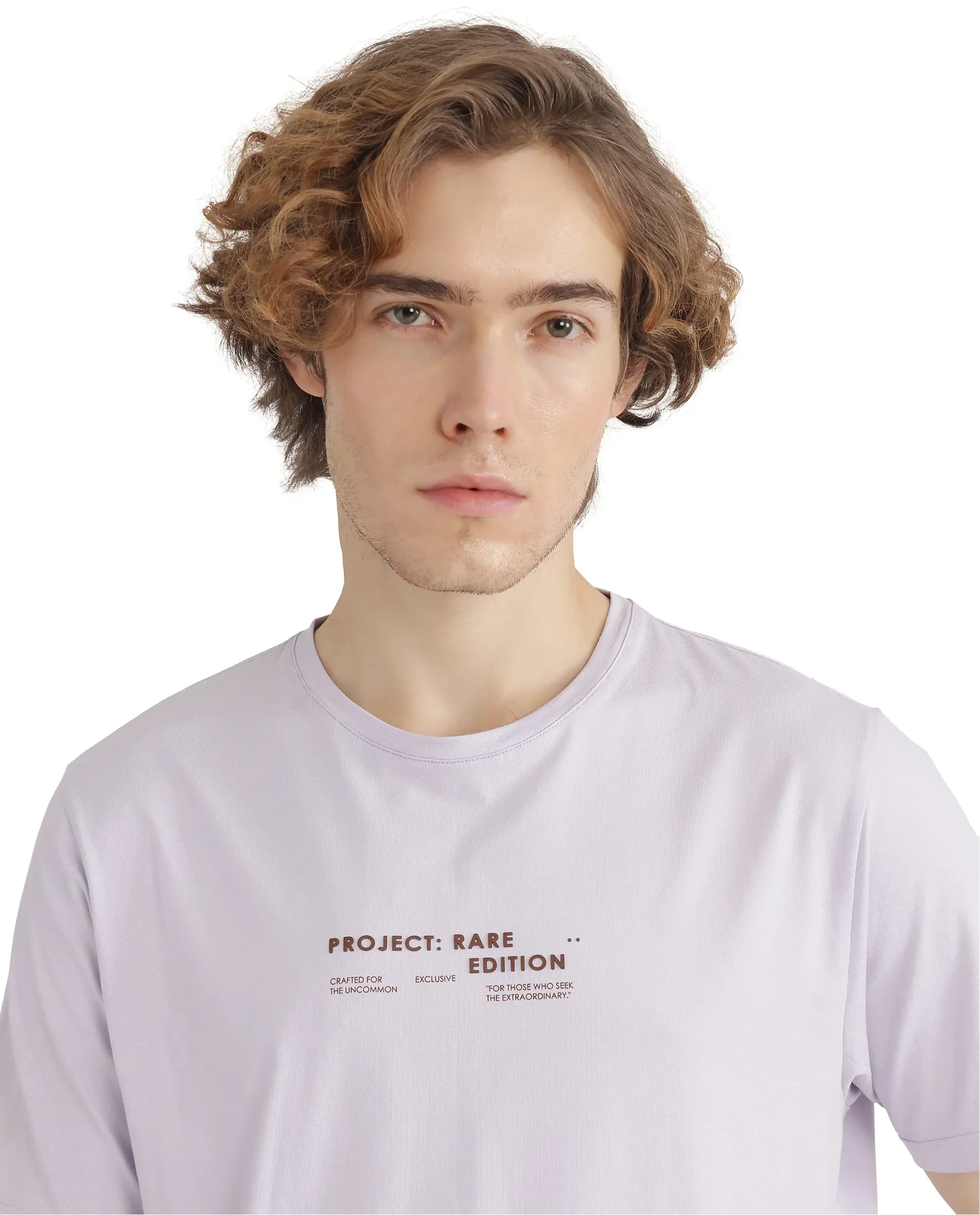 Rare Rabbit Men's Yolt Pastel Purple Cotton Blend Hd Print Regular Fit Half Sleeve Crew Neck T-Shirt - Image 8