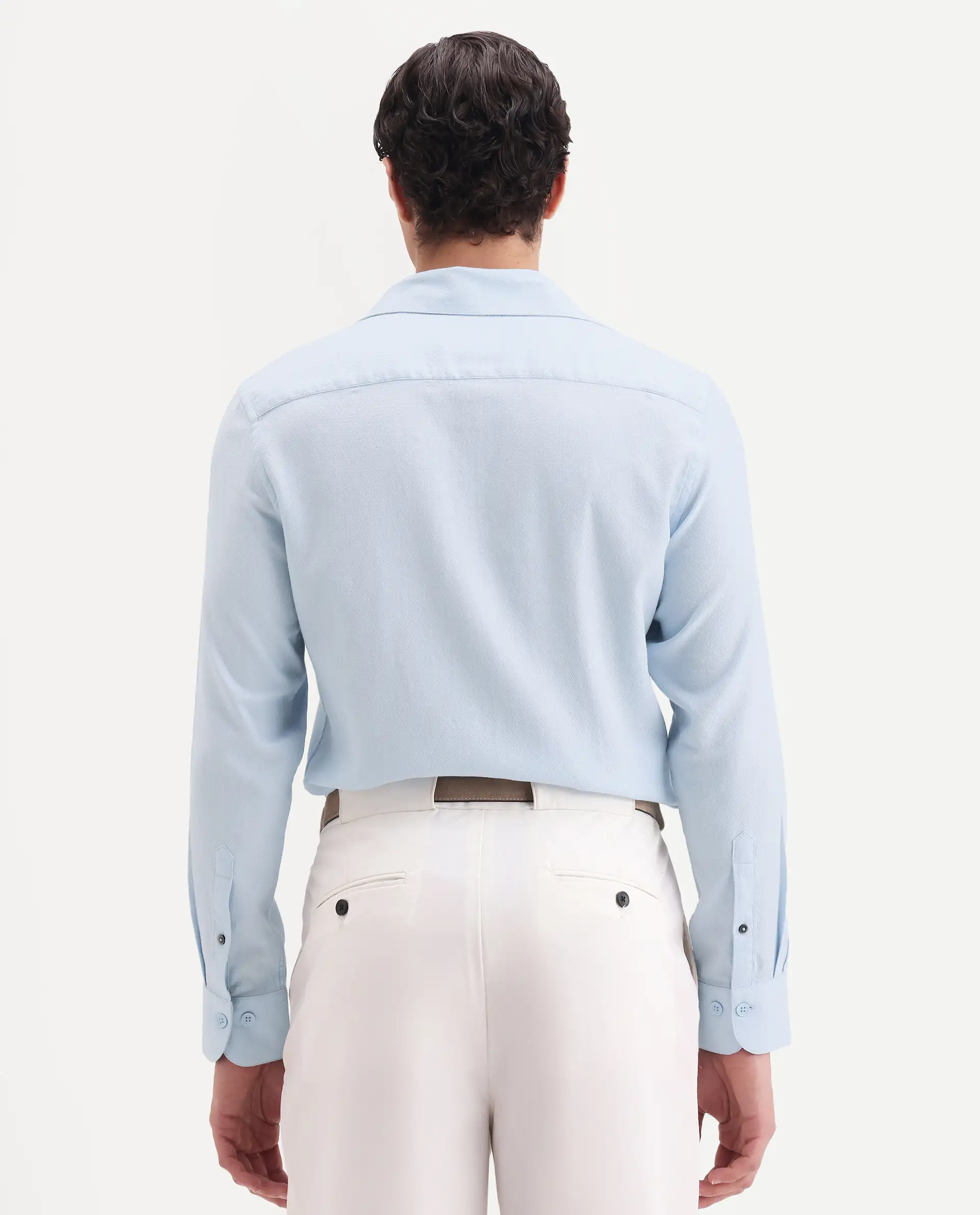 Rare Rabbit Men's Yorp Light Blue Cotton Fabric Full Sleeve Spread Collar Regular Fit Embroidered Shirt - Image 7