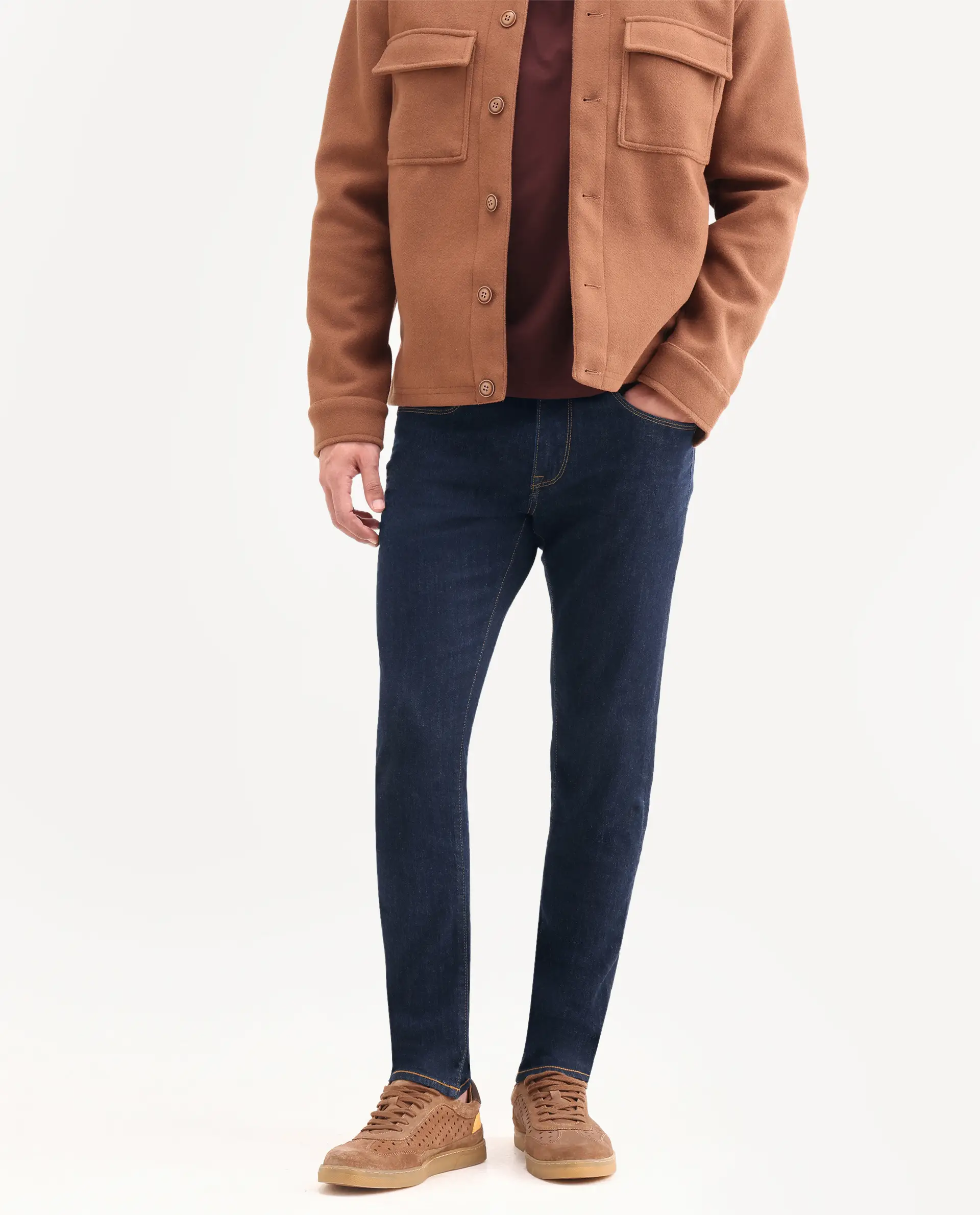 Rare Rabbit Men's Yukto H Dark Navy Cotton Blend Fabric Shank And Zipper Hawk Slim Plain Jeans - Image 2