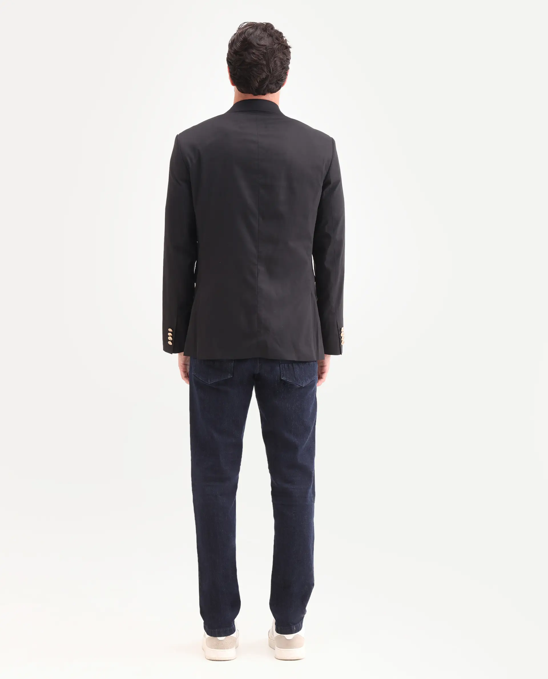 Rare Rabbit Men's Yukto K Dark Navy Cotton Blend Fabric Shank And Zipper Kurt Carrot Plain Jeans - Image 8