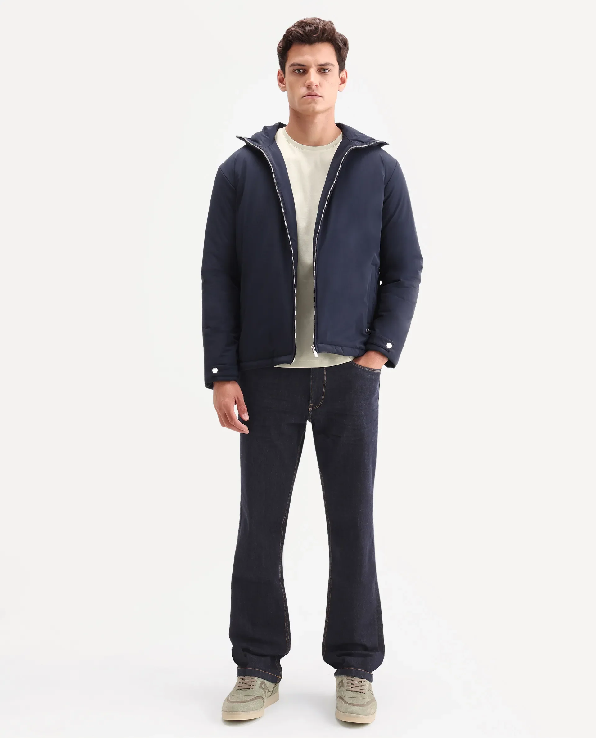 Rare Rabbit Men's Yukto M Dark Navy Cotton Blend Fabric Shank And Zipper Morris Regular Plain Jeans - Image 4