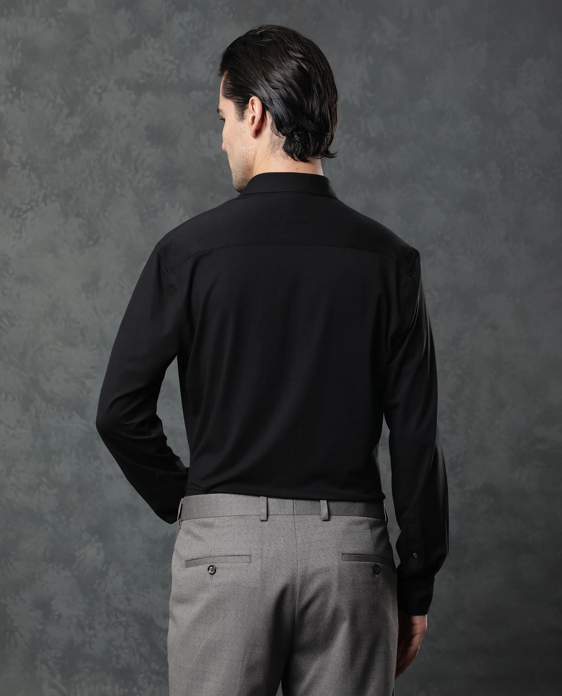Rare Rabbit Men's Zaco Black Cotton Plain Regular Fit Full Sleeve Collared Shirt - Image 9