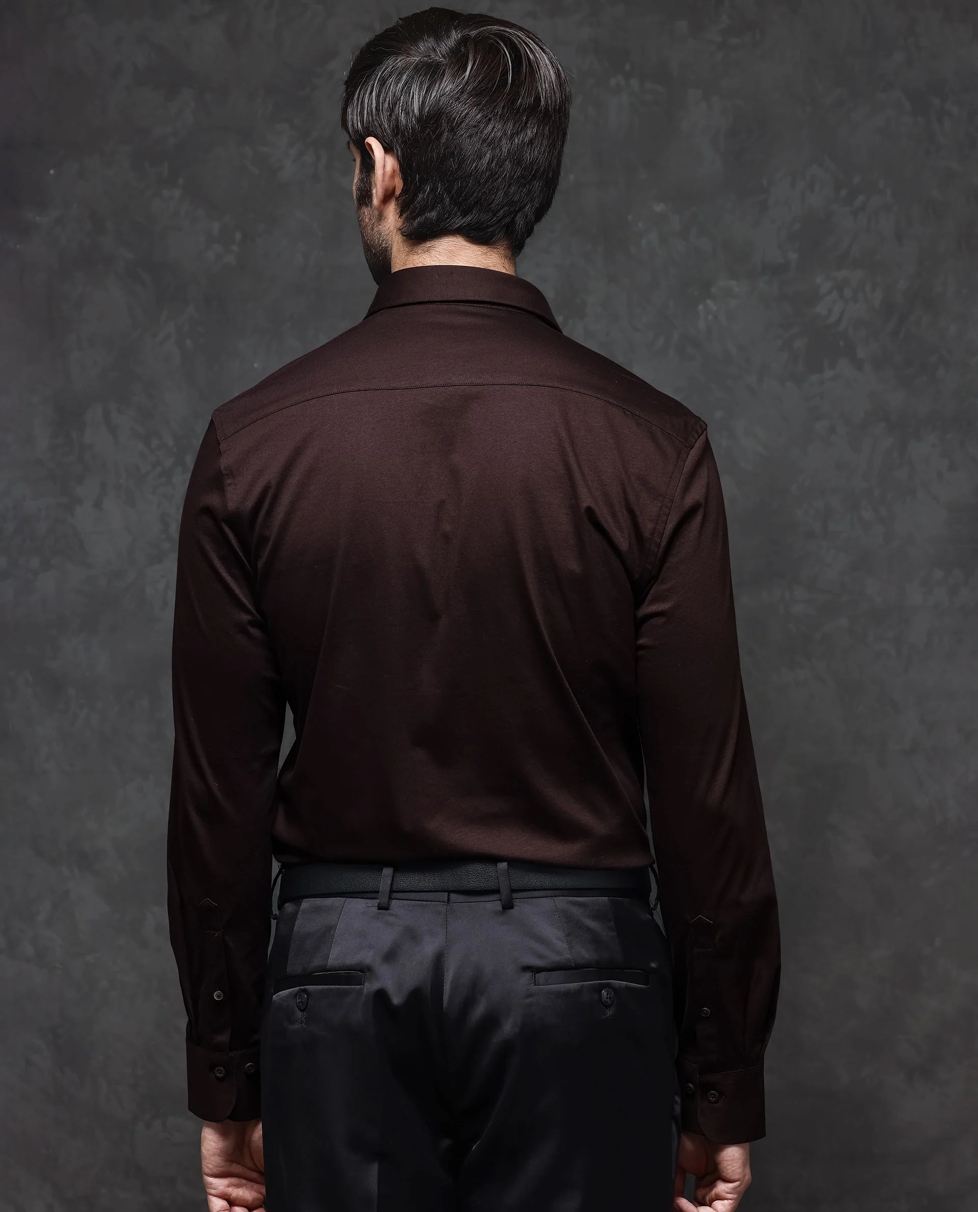 Rare Rabbit Men's Zaco Maroon Cotton Plain Regular Fit Full Sleeve Collared Shirt - Image 2