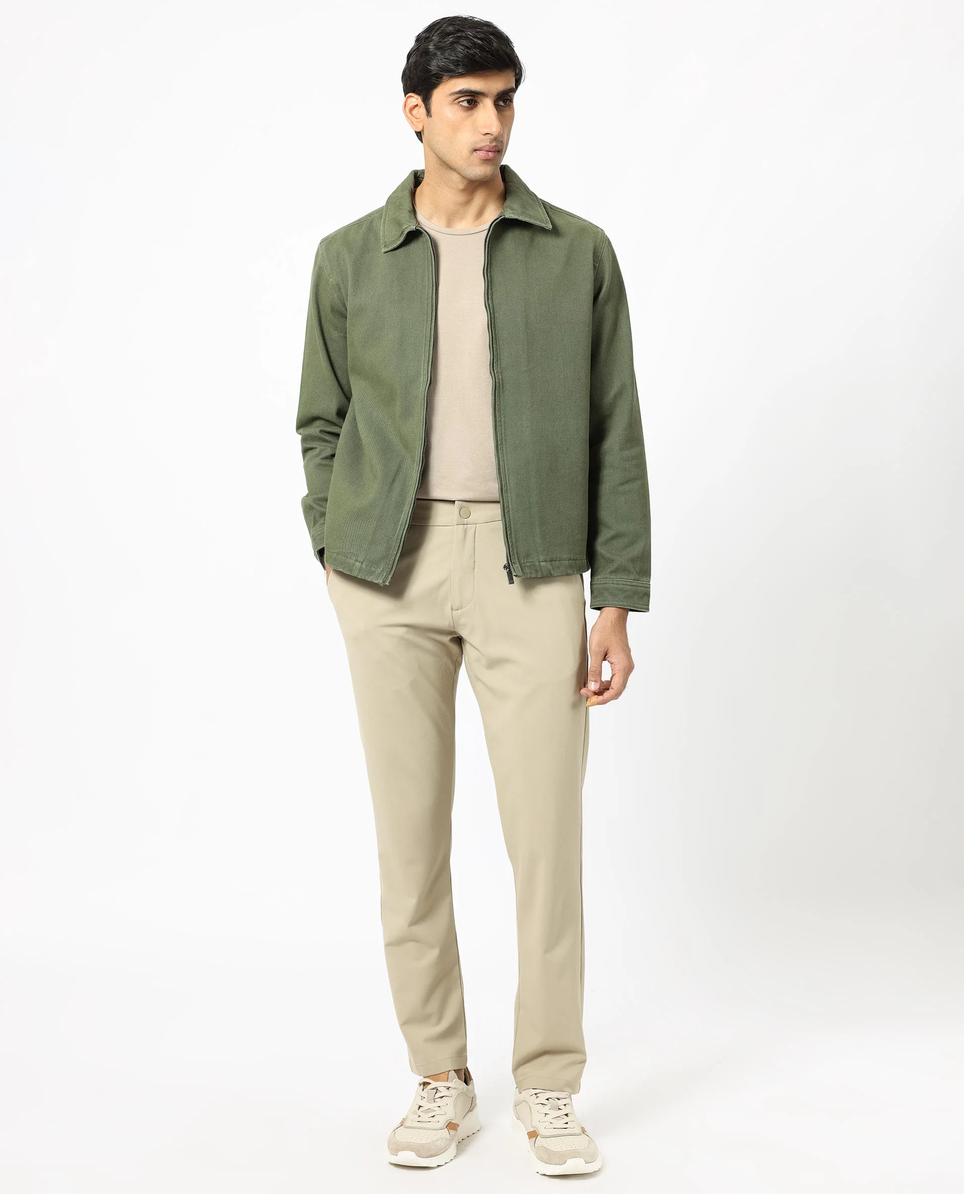 Rare Rabbit Men's Zale Dark Green Cotton Plain Relaxed Fit Full Sleeve Collared Shacket - Image 5