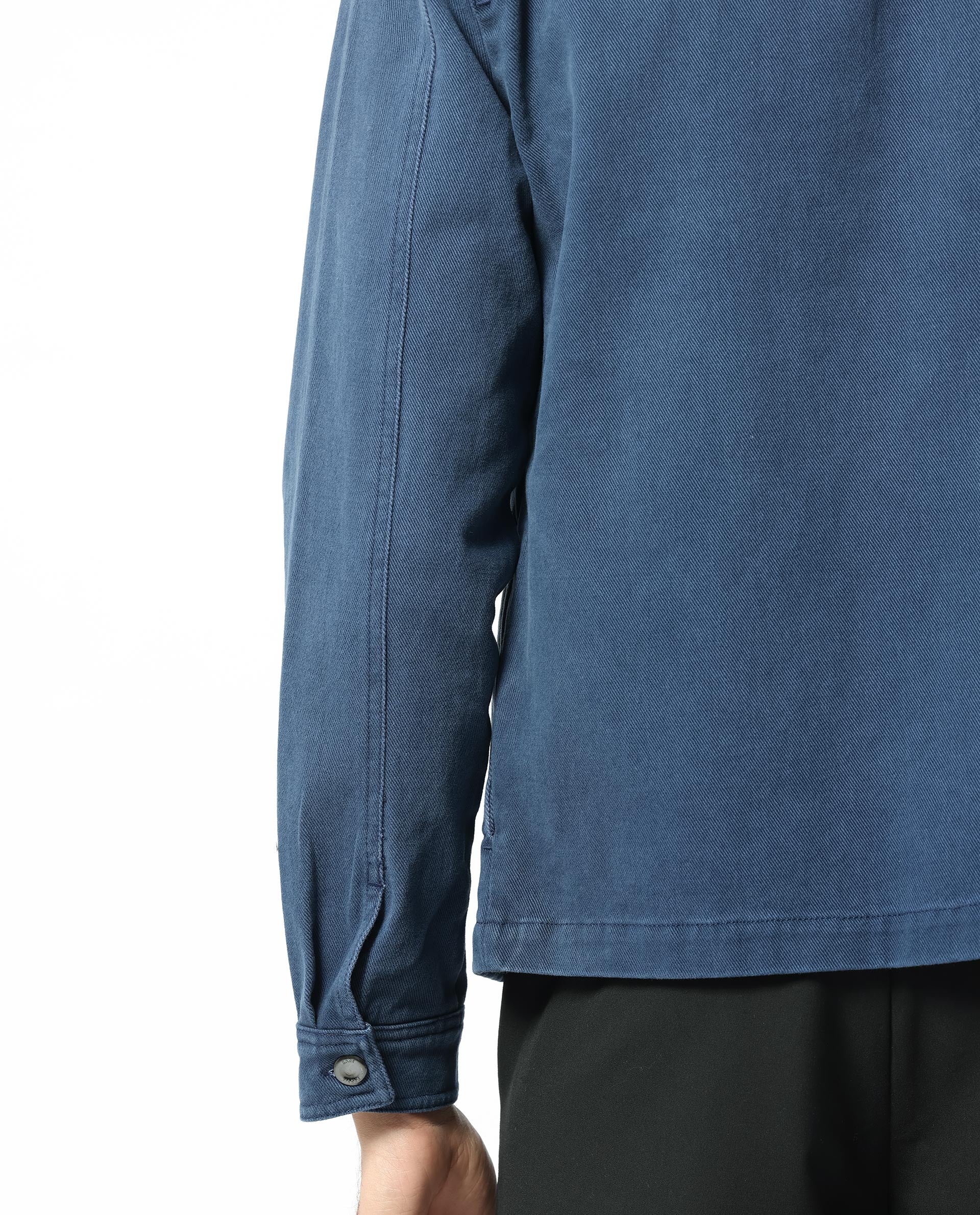 Rare Rabbit Men's Zale Navy Cotton Plain Regular Fit Full Sleeve Collared Shacket - Image 4