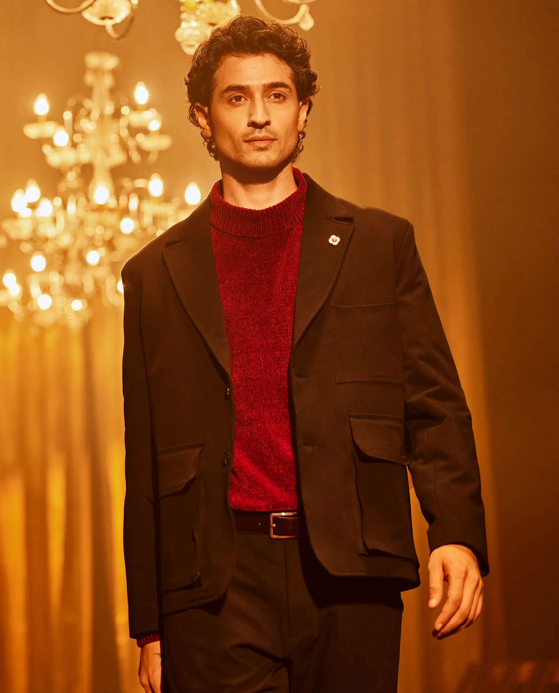 Rare Rabbit Men's Zalfo Black Polyester Plain Regular Fit Full Sleeve Lapel Neck Jacket - Image 7