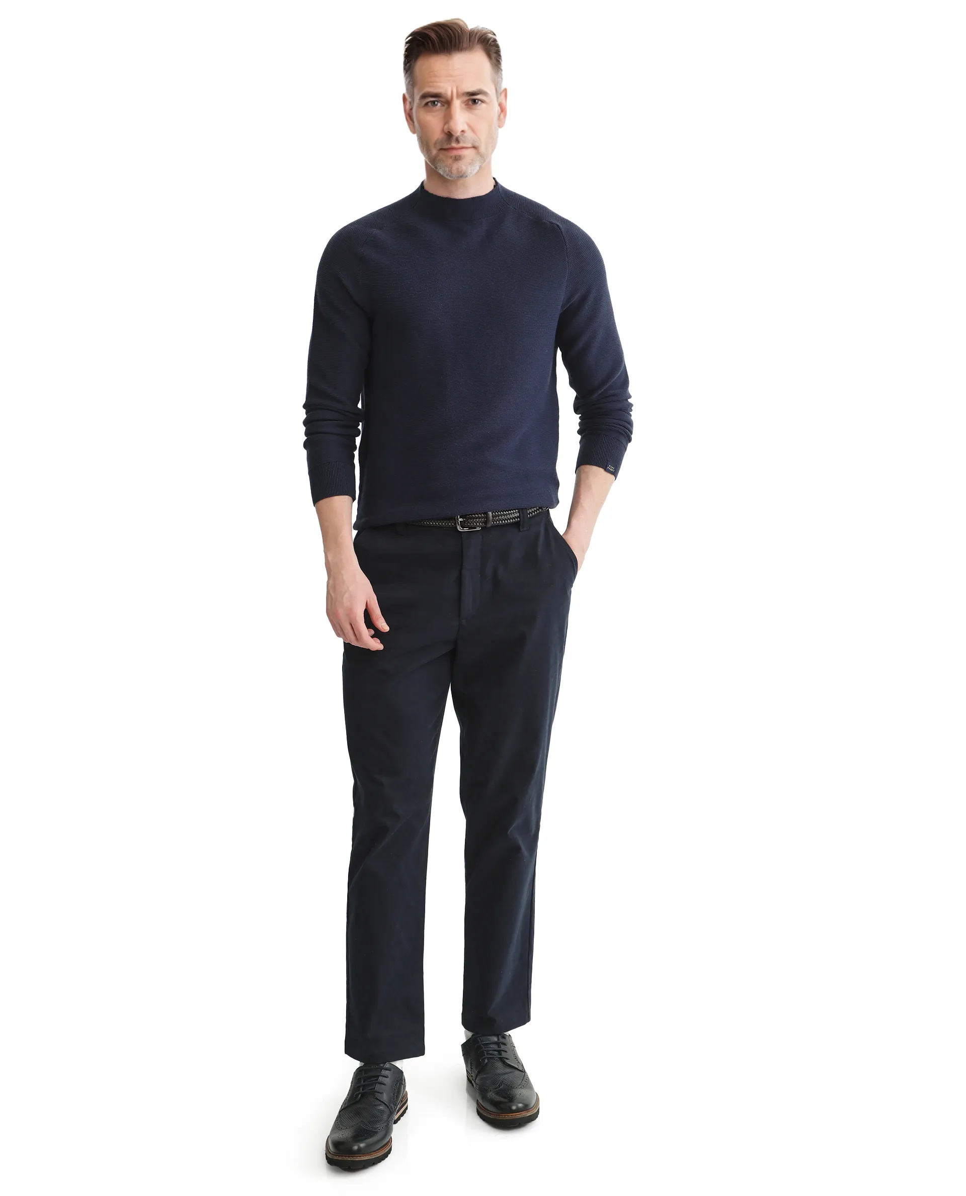 Rare Rabbit Men's Viscose Blend Plain Regular Fit Full Sleeve High Neck Sweater - Image 2
