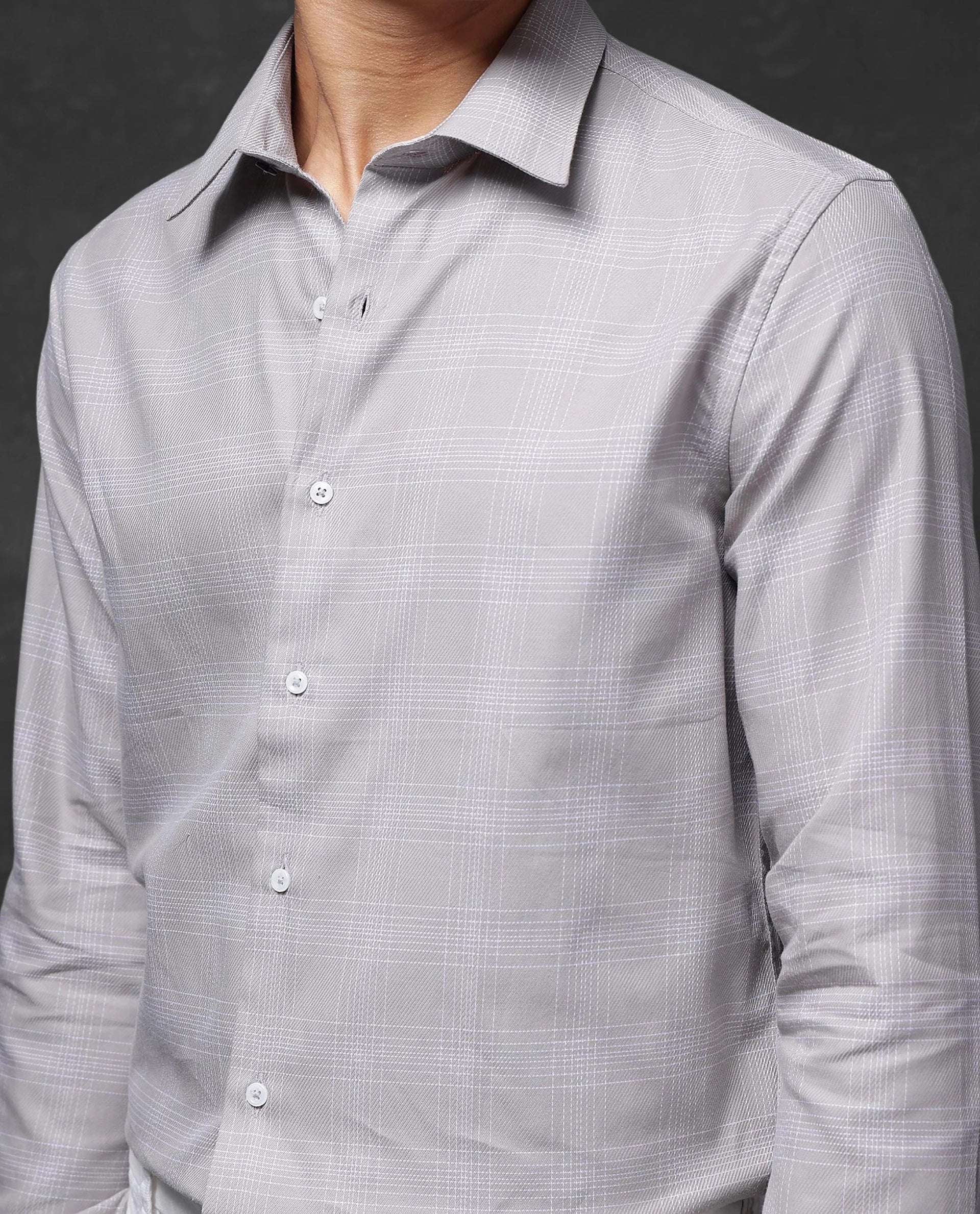 Rare Rabbit Men's Zana Dusky Beige Cotton Checked Print Regular Fit Full Sleeve Collared Shirt - Image 3