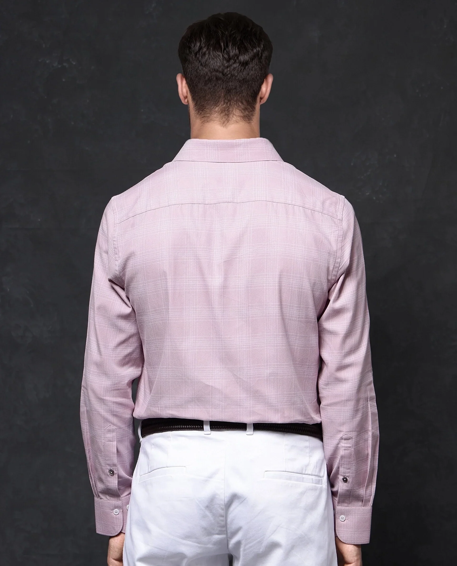 Rare Rabbit Men's Zana Pink Cotton Checked Print Regular Fit Full Sleeve Collared Shirt - Image 4