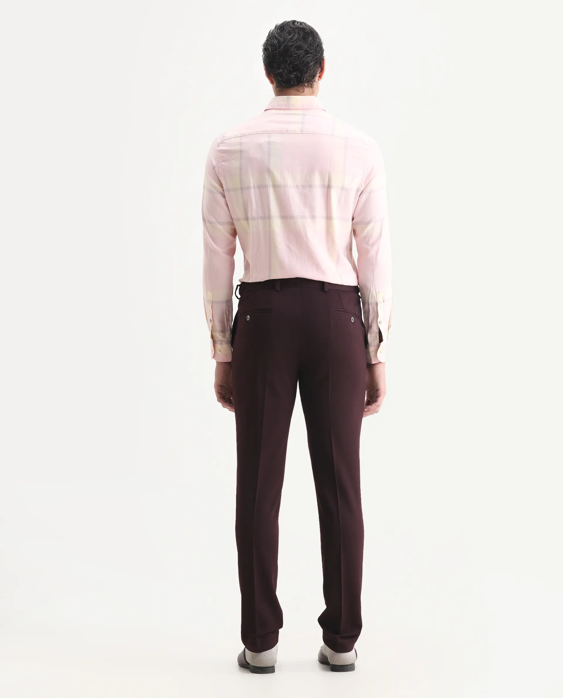 Rare Rabbit Men's Zandro Maroon Rayon Plain Tailored Fit Full Sleeve Lapel Neck Suits - Image 7