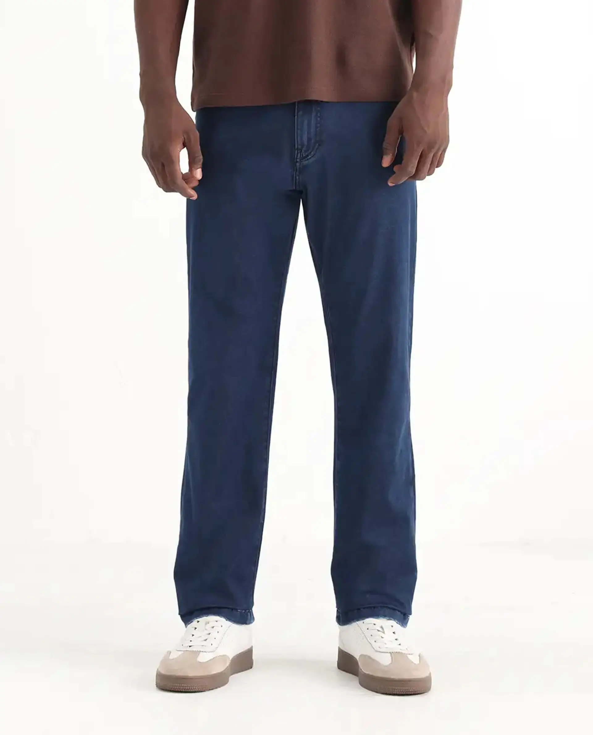 Rare Rabbit Men's Zane Dark Blue Cotton Plain Morris Regular Fit Jeans - Image 10