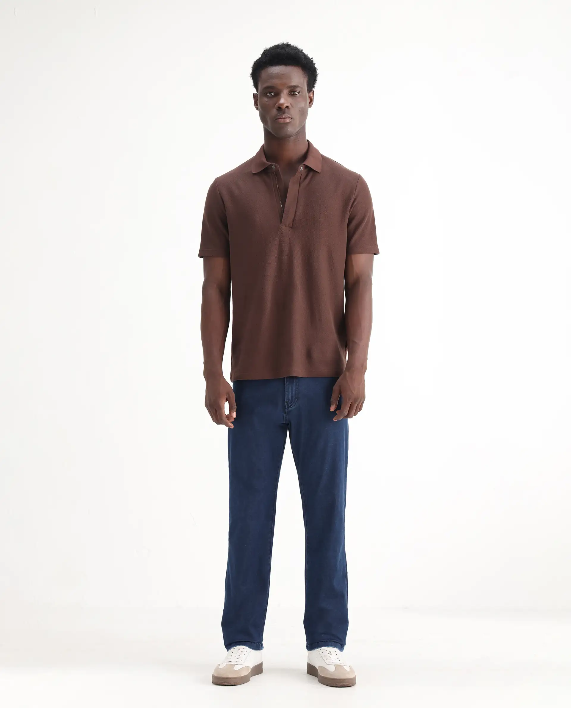 Rare Rabbit Men's Zane Dark Blue Cotton Plain Morris Regular Fit Jeans - Image 4
